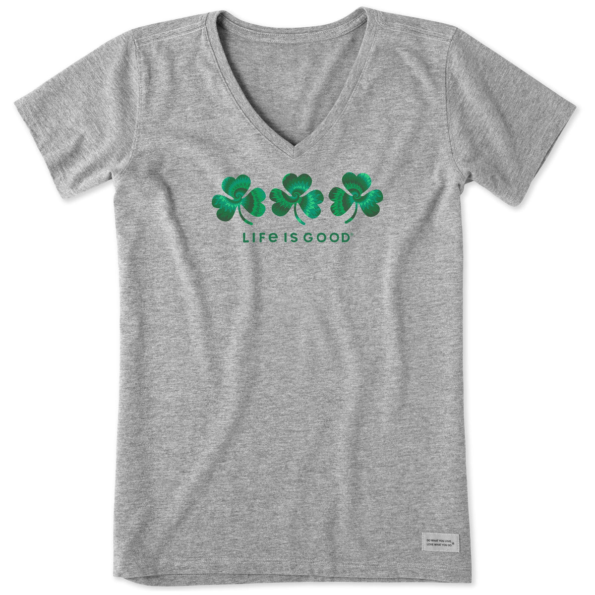 Women's 3 Tie Dye Clovers Short Sleeve Crusher Vee