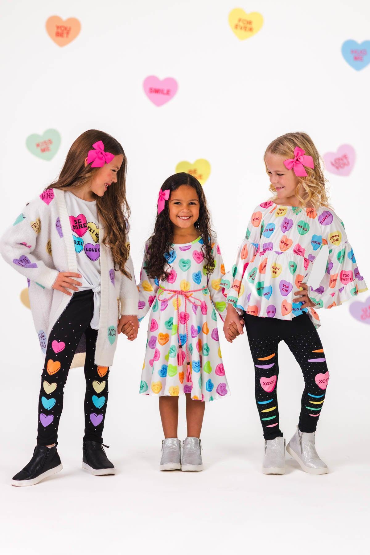 Candy Hearts Long Sleeve Belt Dress