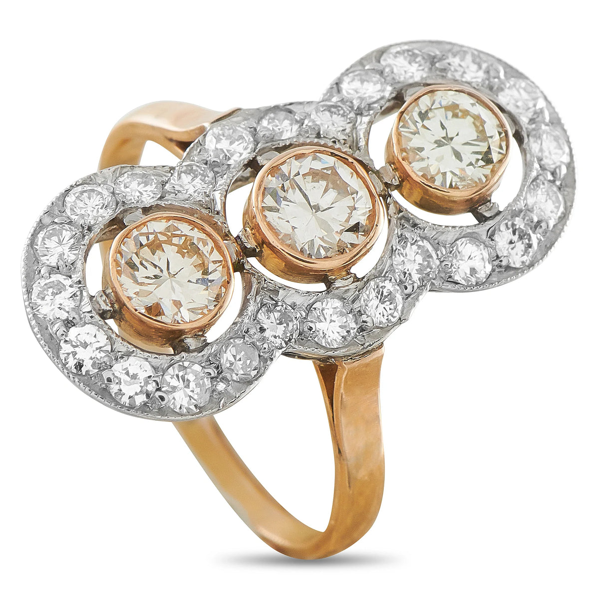 LB Exclusive 14K Rose Gold 1.65ct Diamond Halo Ring MF06-070226
