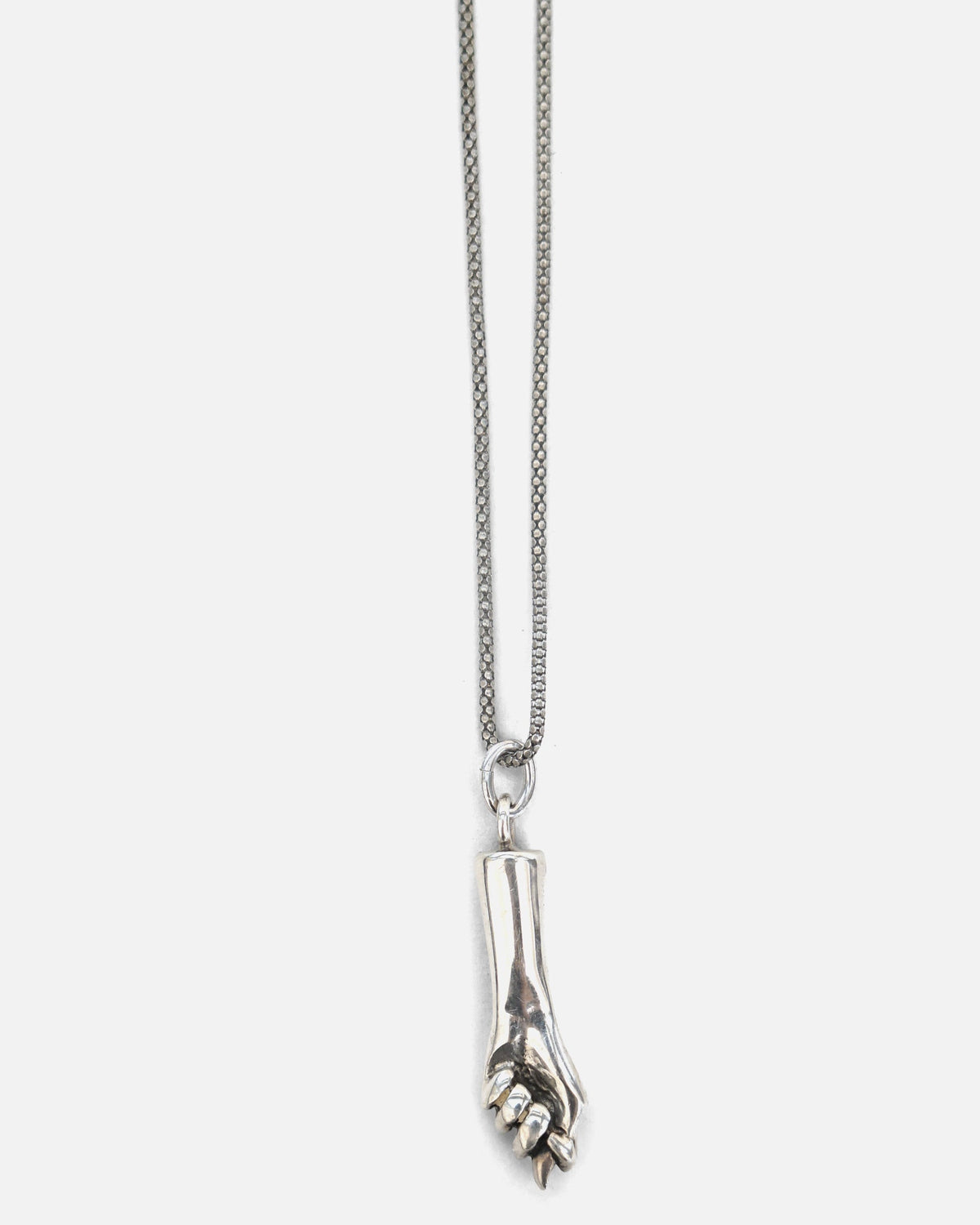 Silver Chain Necklace w/ Hand Charm