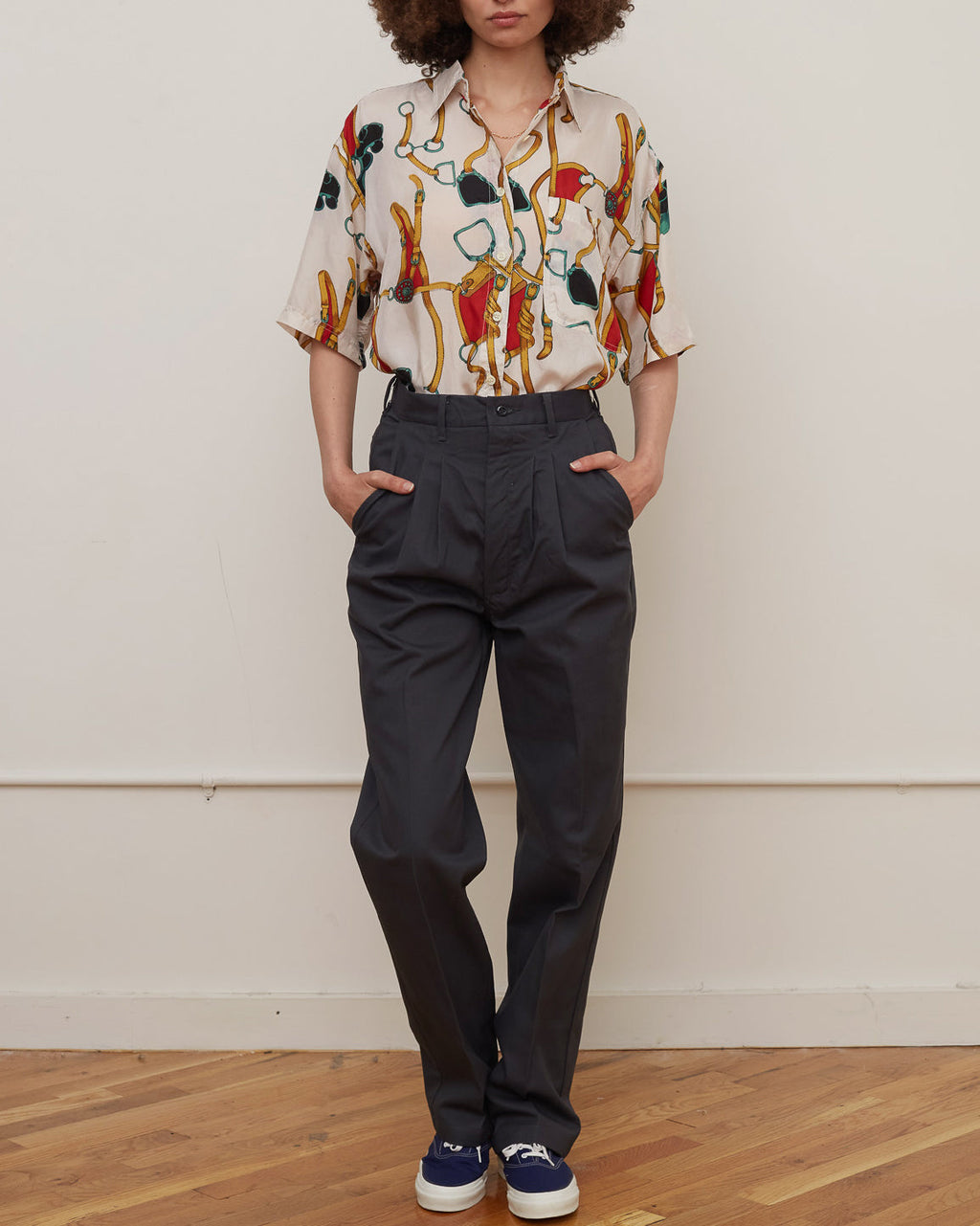 Silk Shirt Short Sleeve / Pattern M