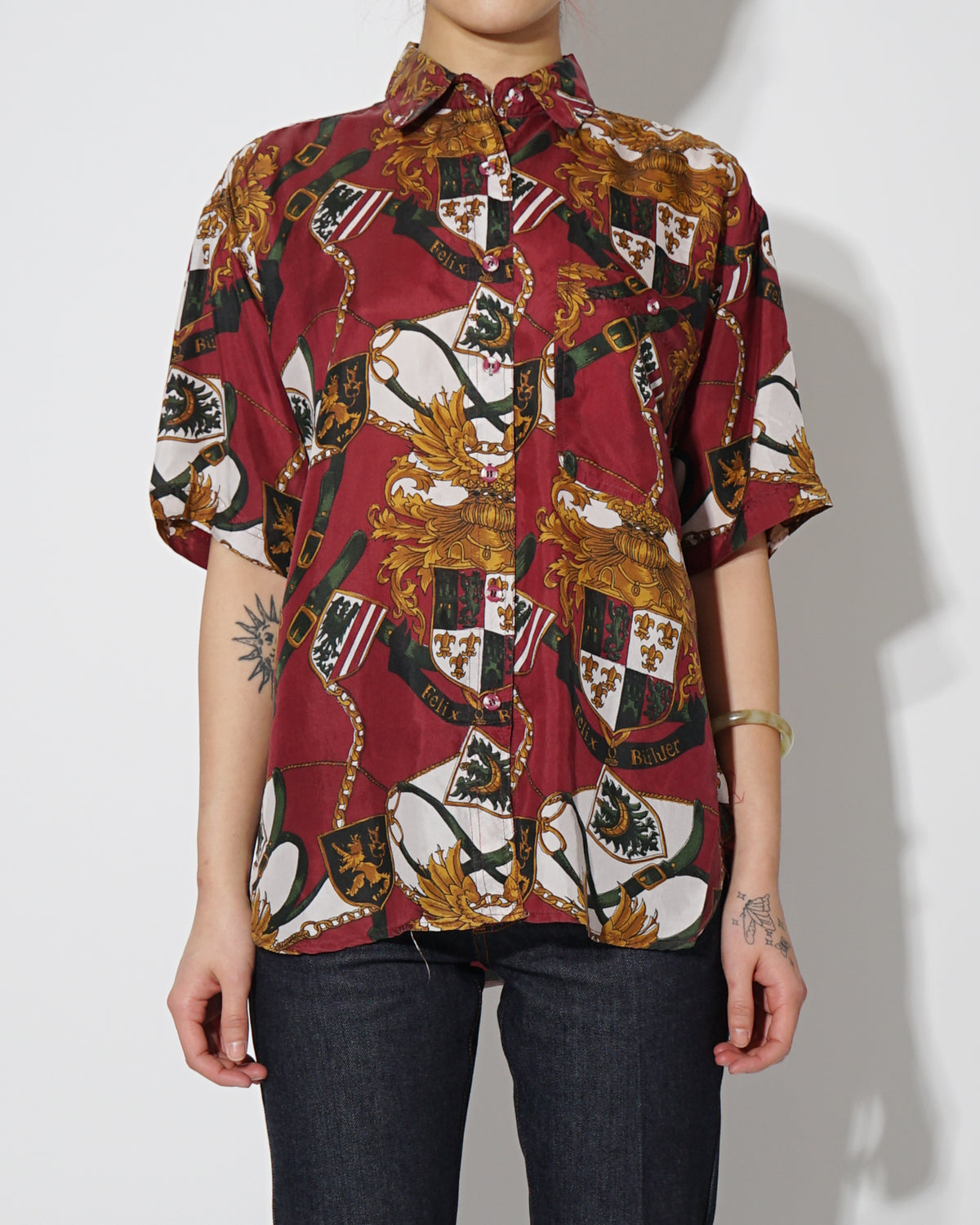 Silk Shirt Short Sleeve / Pattern A
