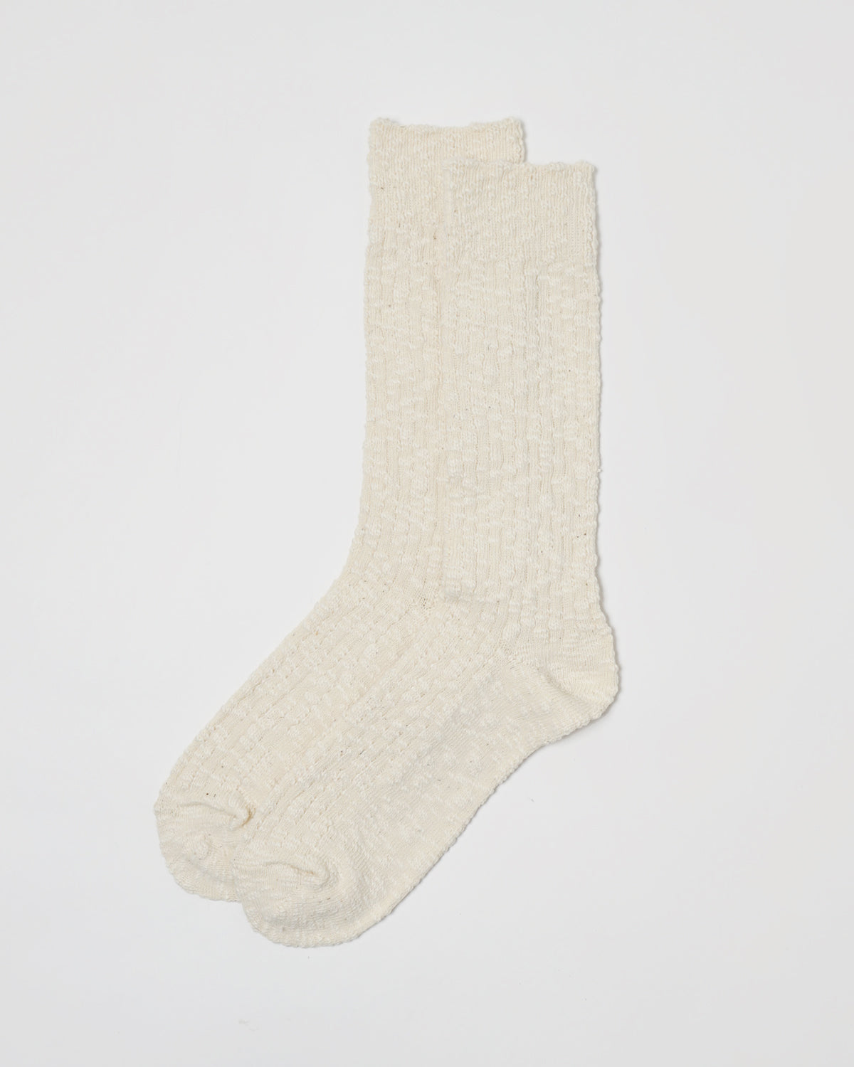 Slub Rib Socks / White