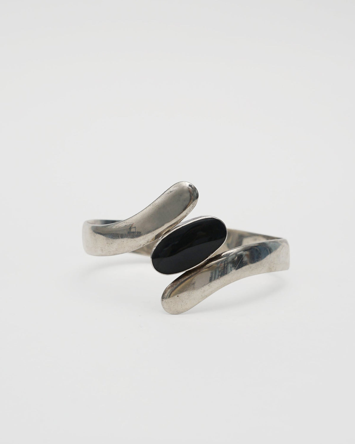 Silver Cuff Bracelet w/ Onyx