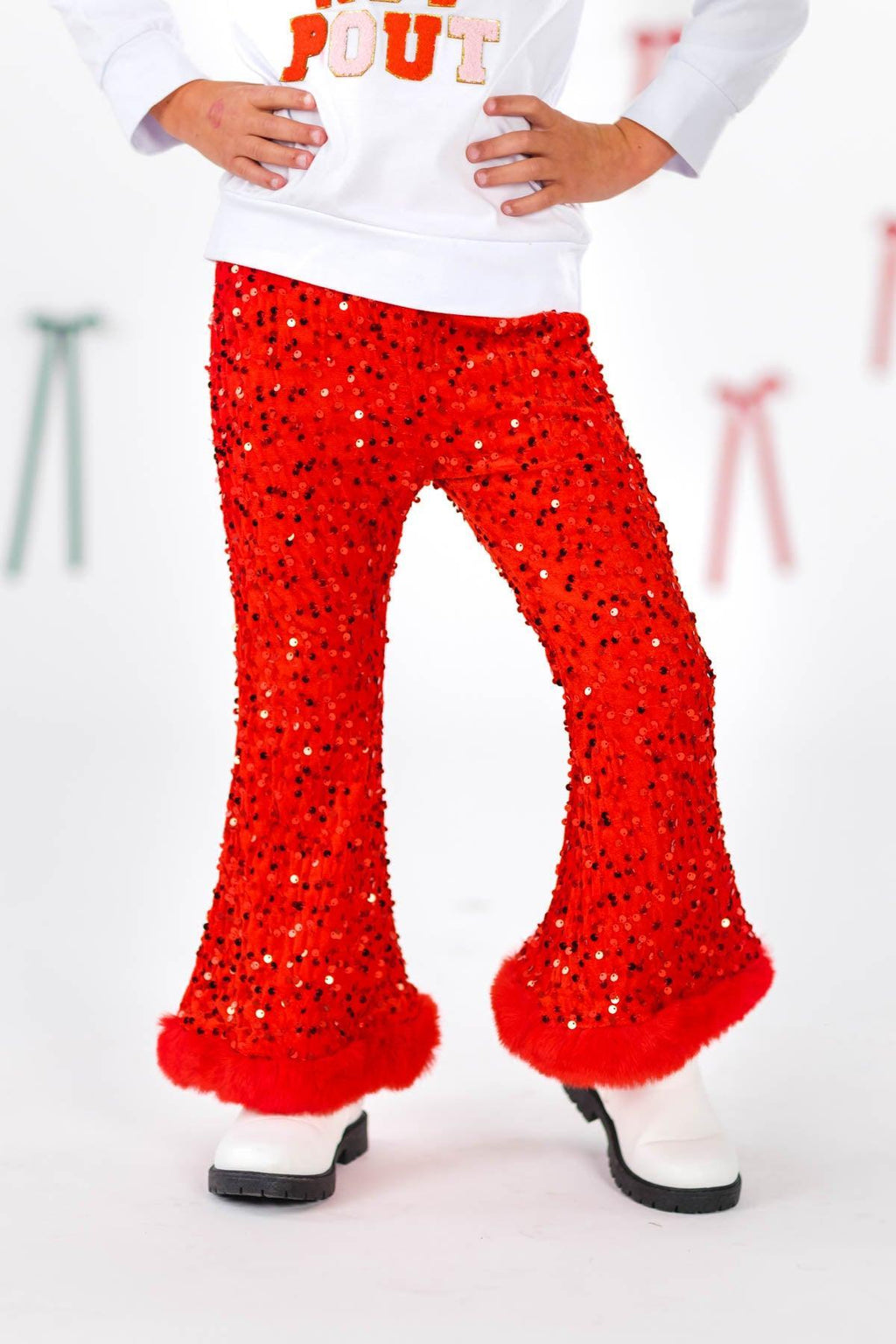 "Better Not Pout" Sequin Flare Set