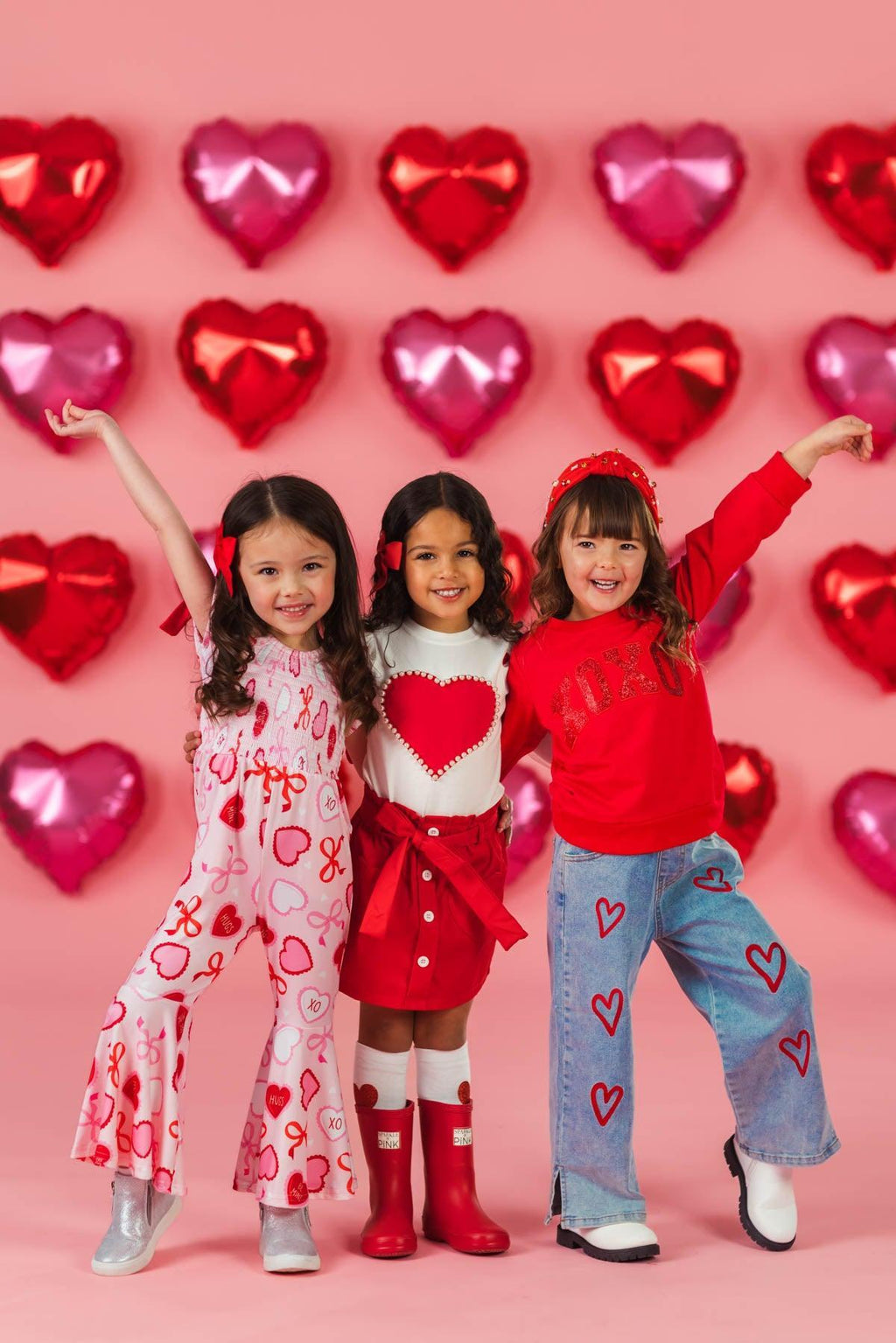 "XOXO" Heart Denim Pant Set