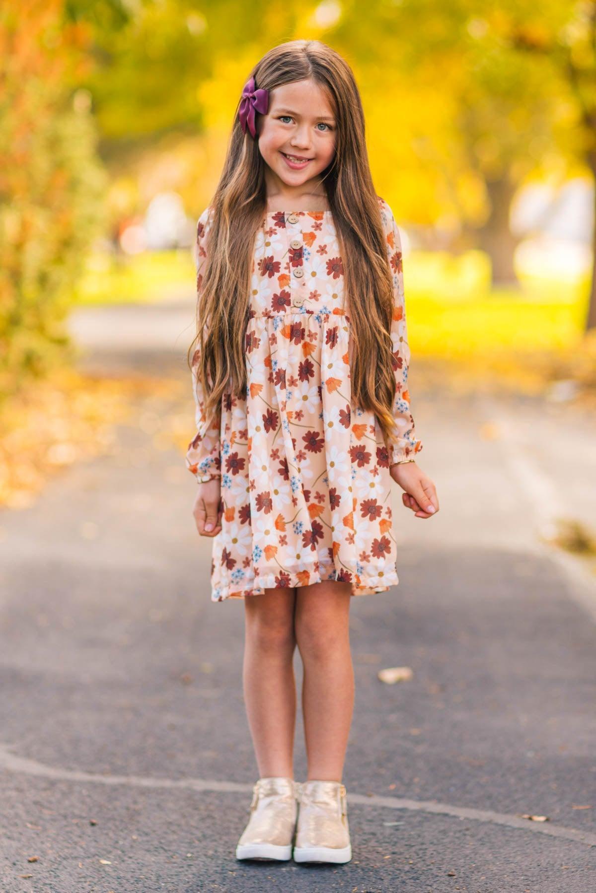 Mom & Me - Peach Floral Dress