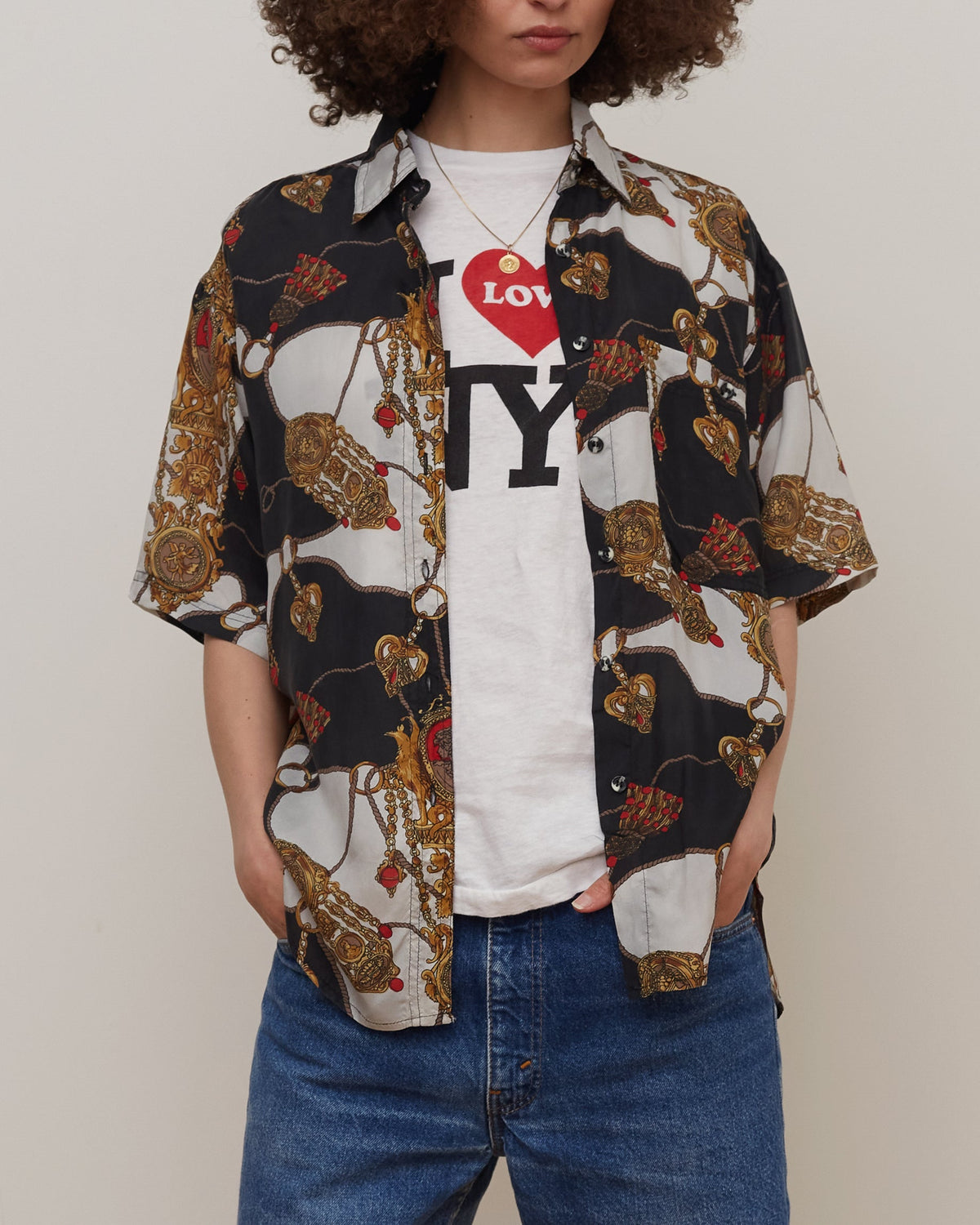 Silk Shirt Short Sleeve / Pattern E