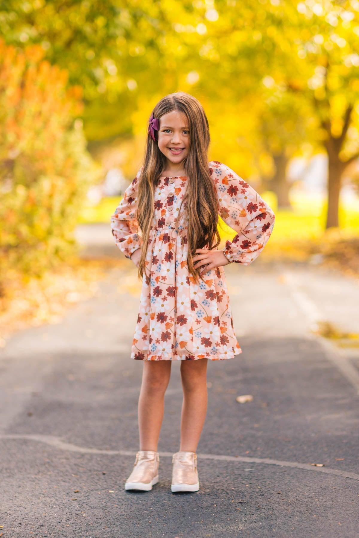 Mom & Me - Peach Floral Dress