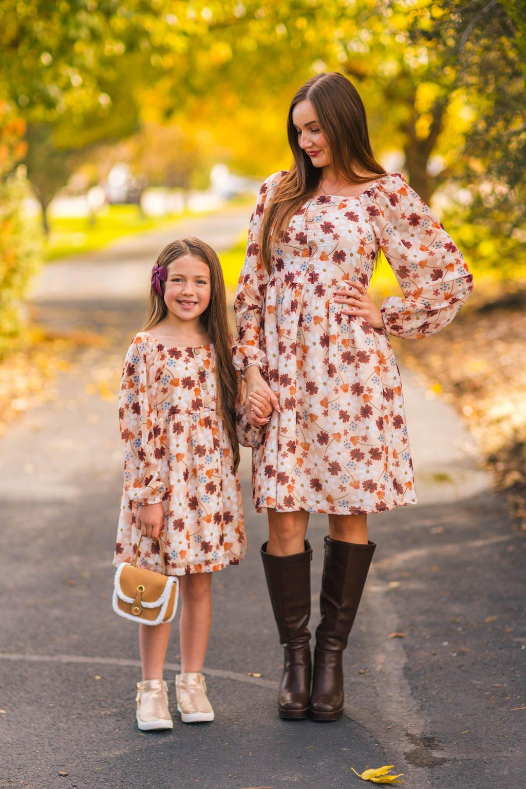Mom & Me - Peach Floral Dress