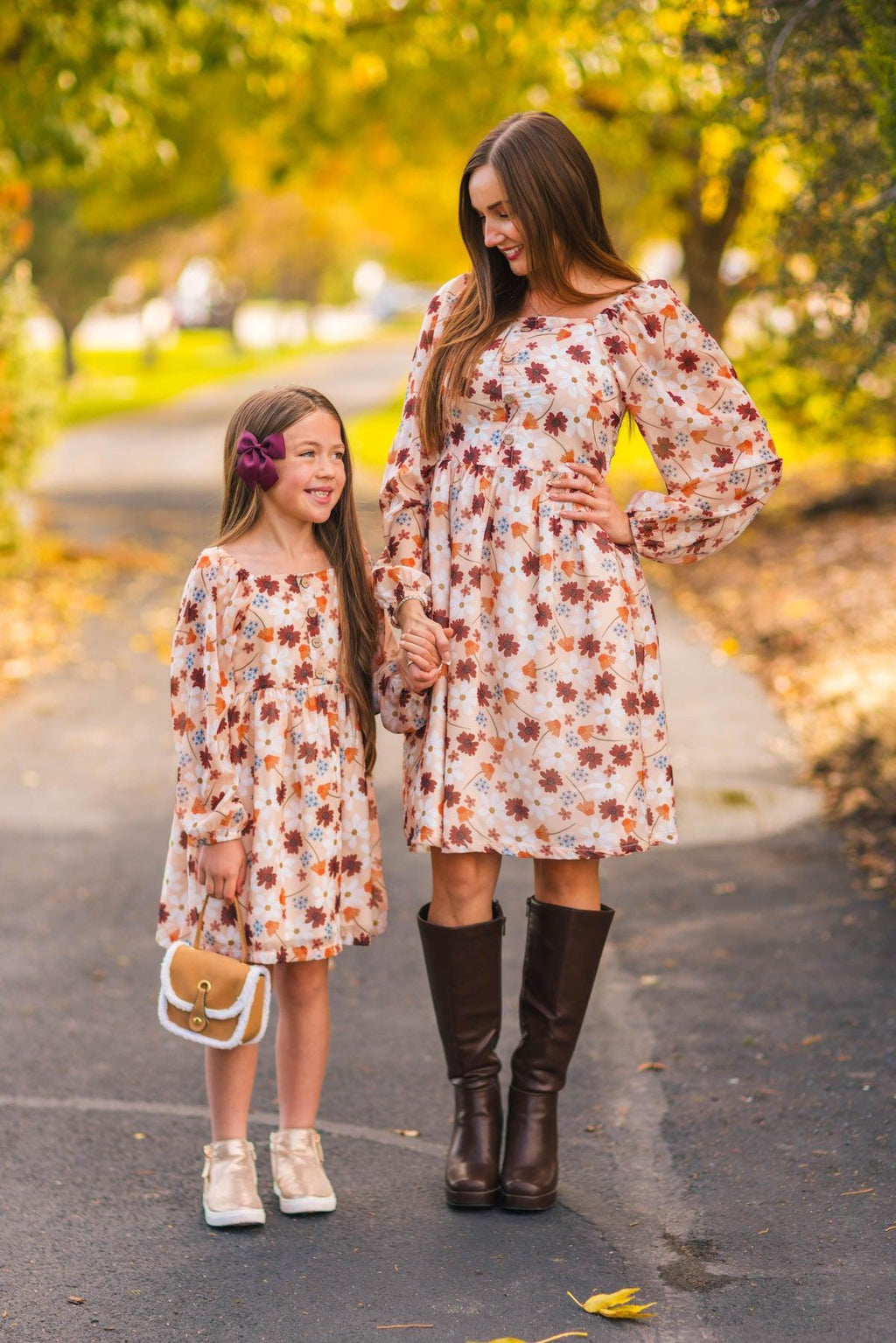 Mom & Me - Peach Floral Dress