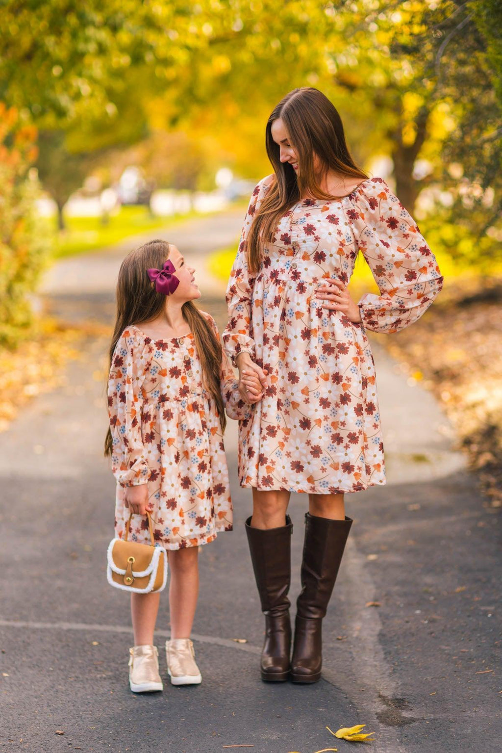 Mom & Me - Peach Floral Dress