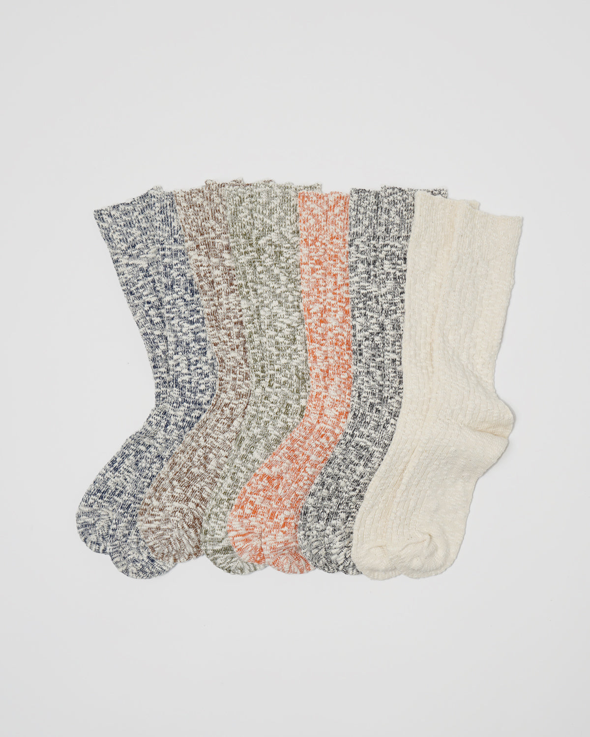 Slub Rib Socks / Brown