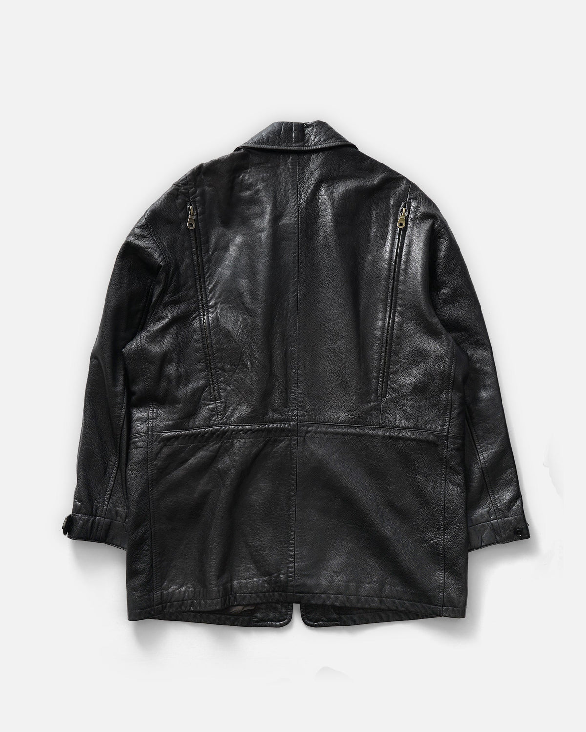Leather Zip Up Half Coat