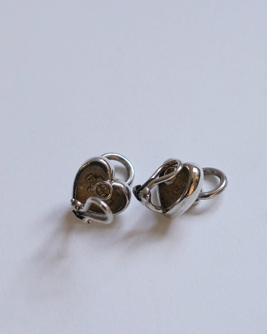 Silver Heart Knock Clip-On Earrings