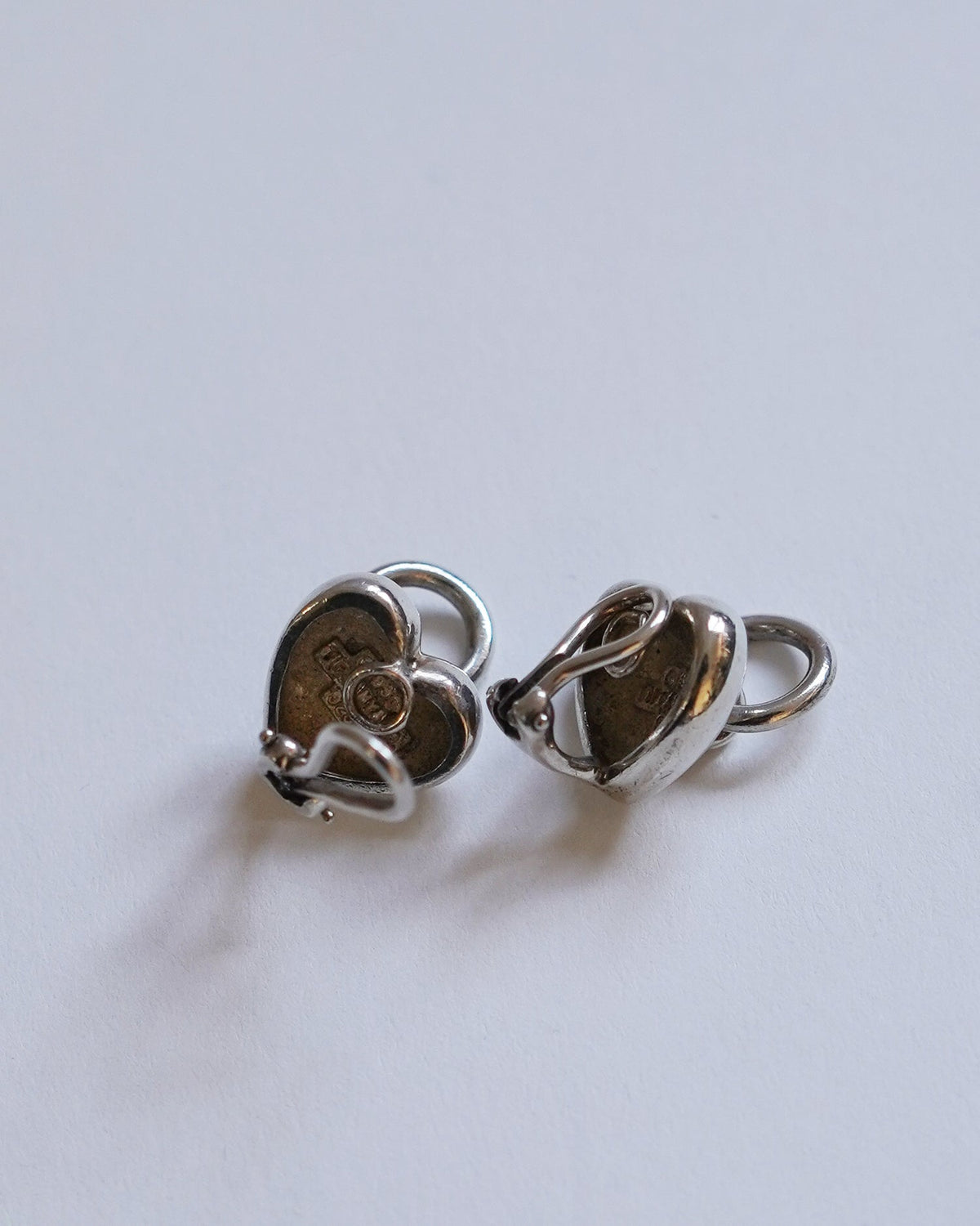 Silver Heart Knock Clip-On Earrings