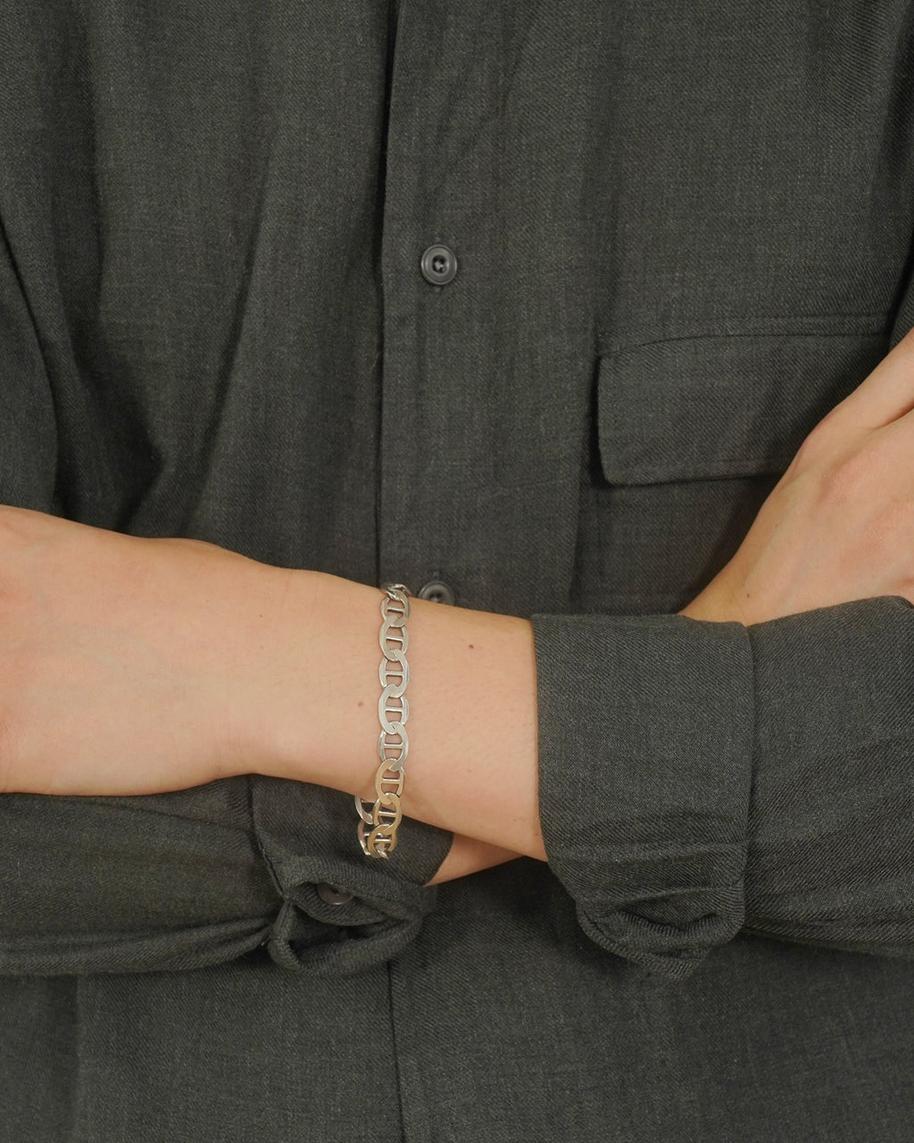 Silver Anchor Chain Bracelet