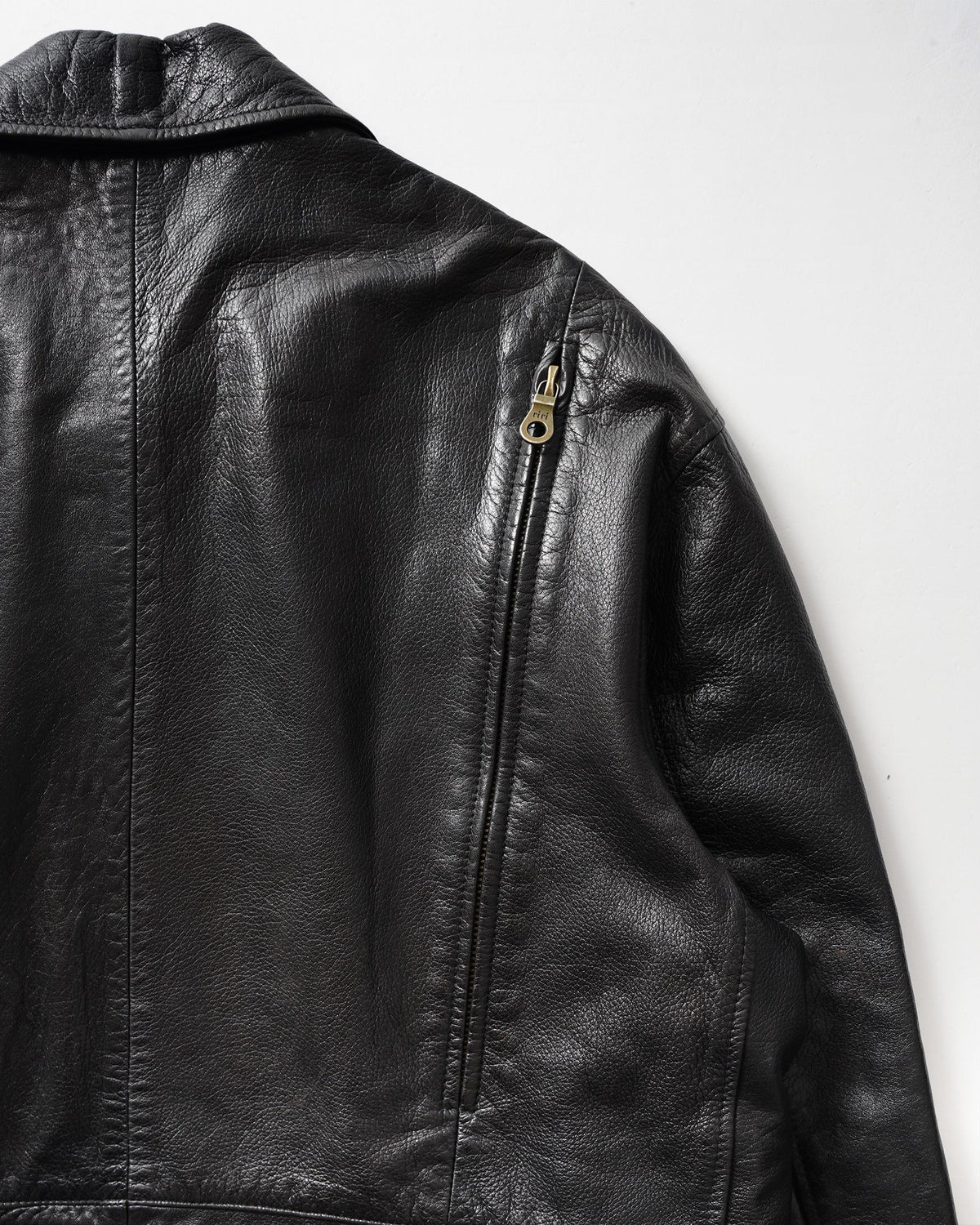 Leather Zip Up Half Coat