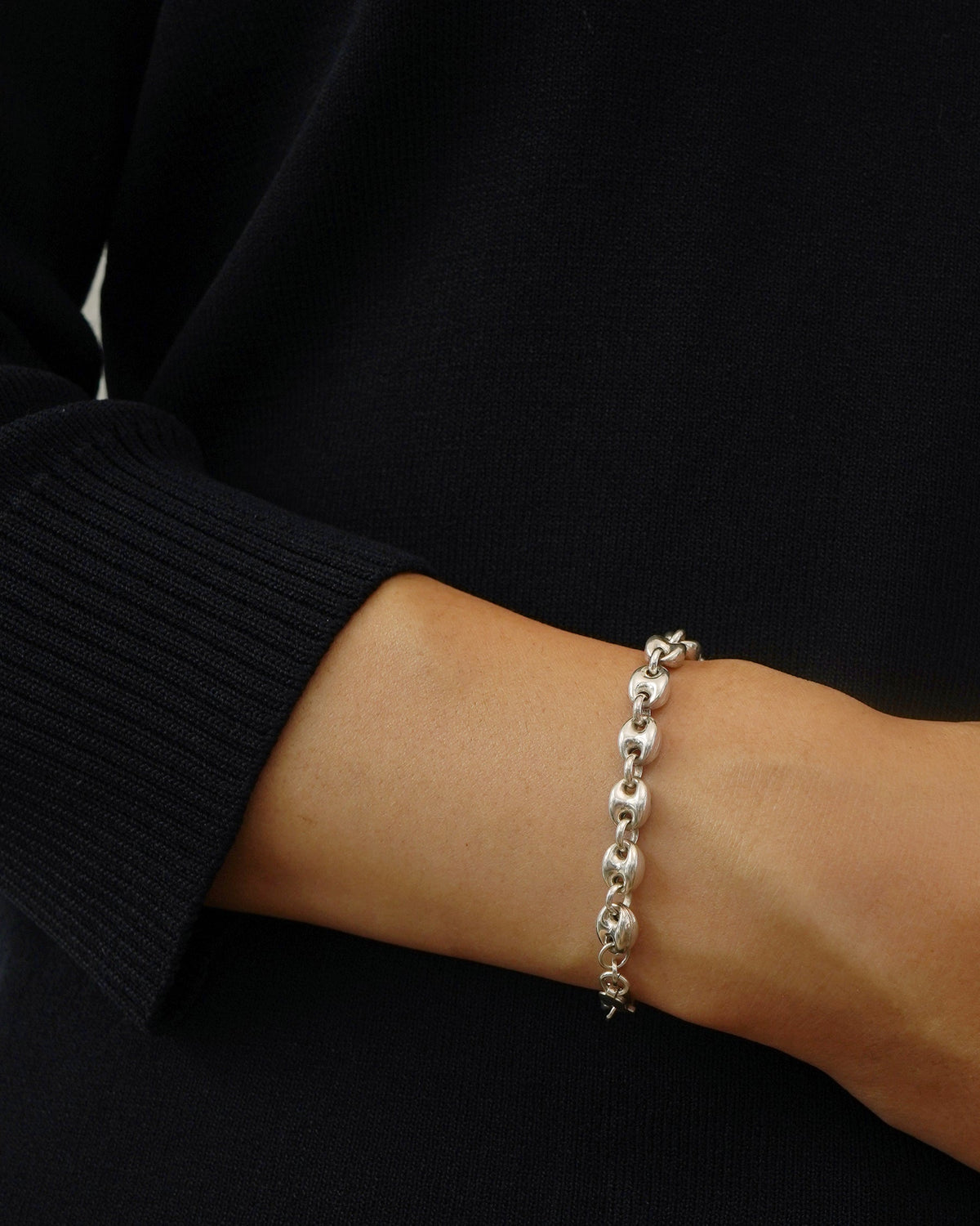 Silver Anchor Chain Bracelet