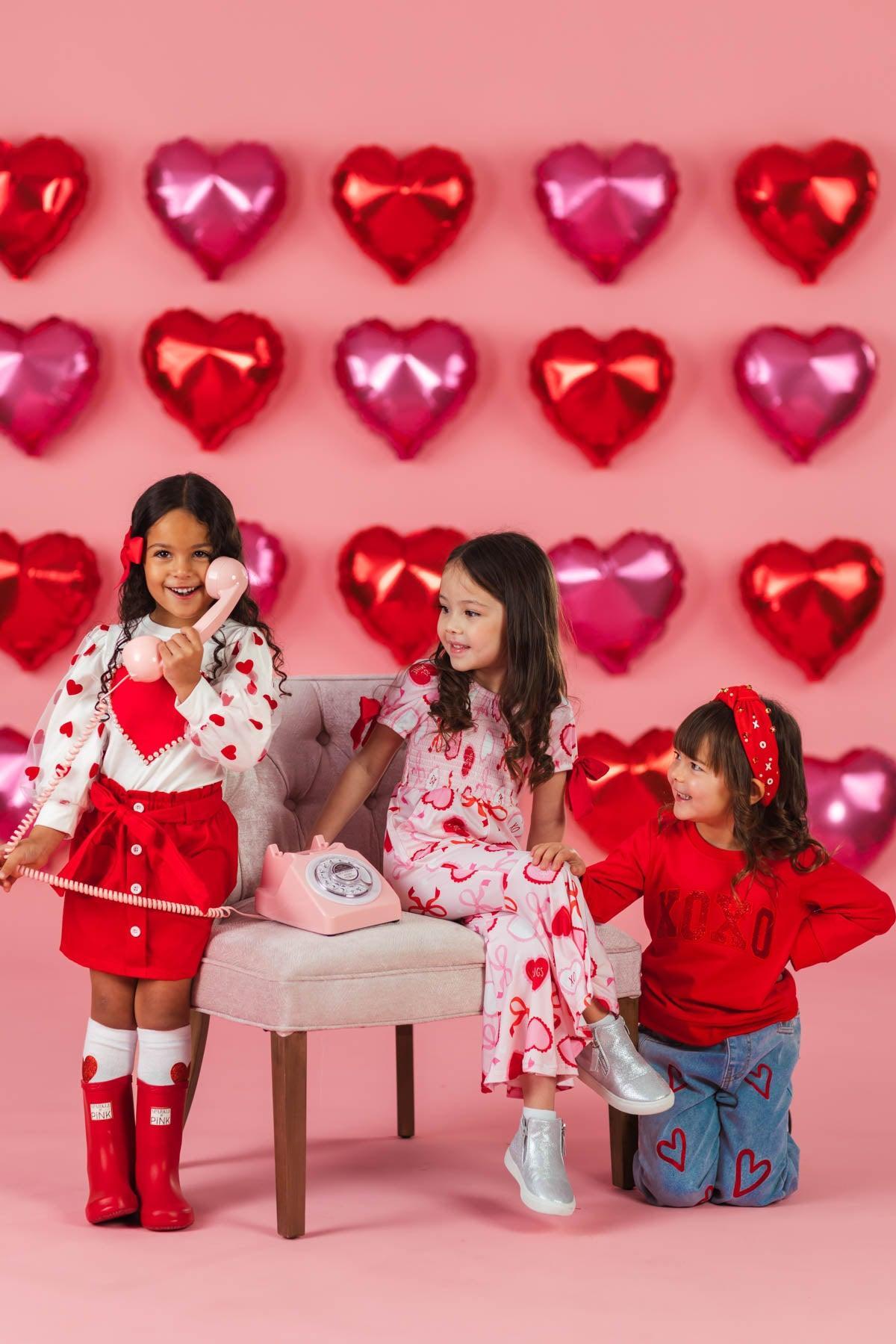 "XOXO" Heart Denim Pant Set