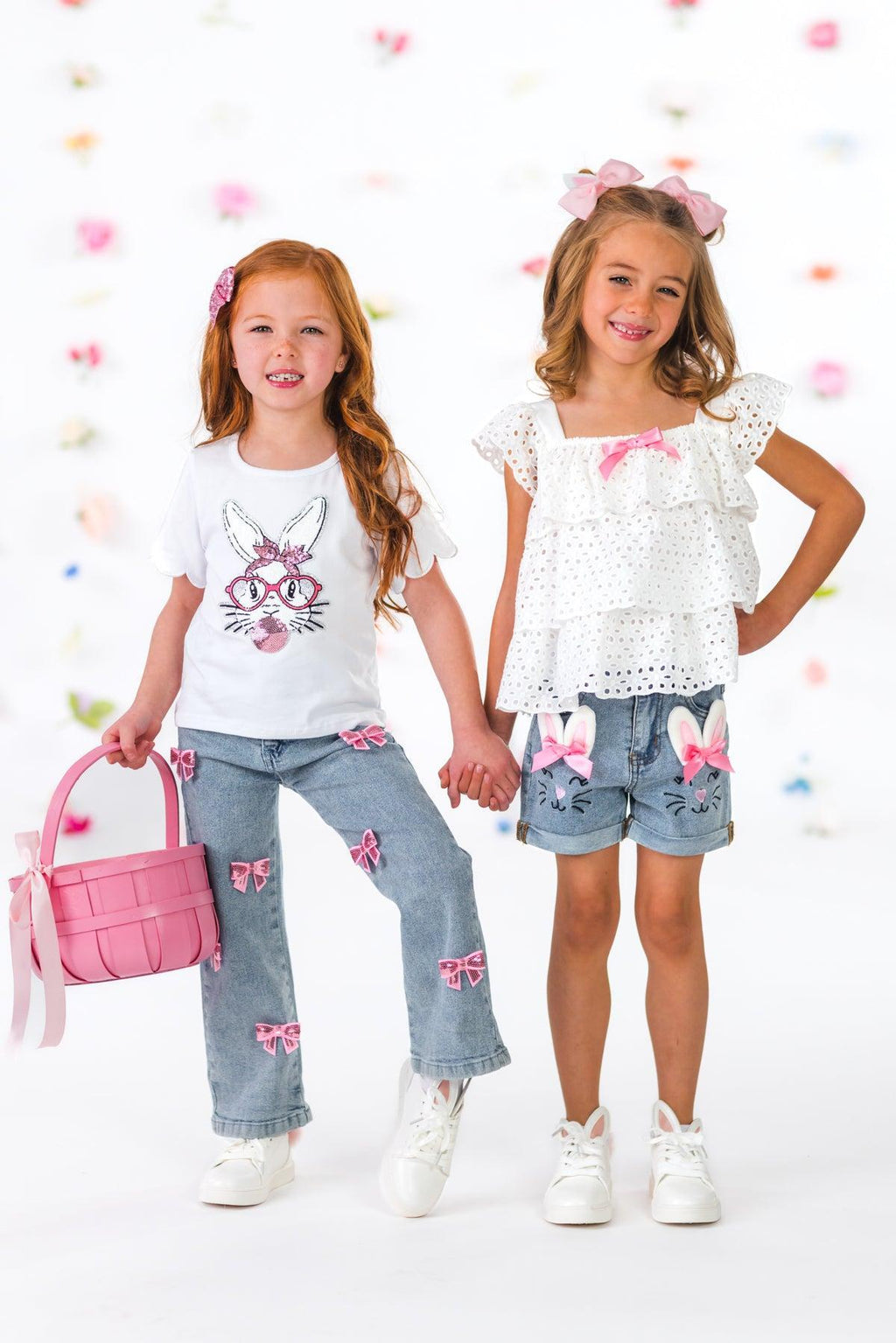 Bunny & Bows Sequin Denim Pant Set