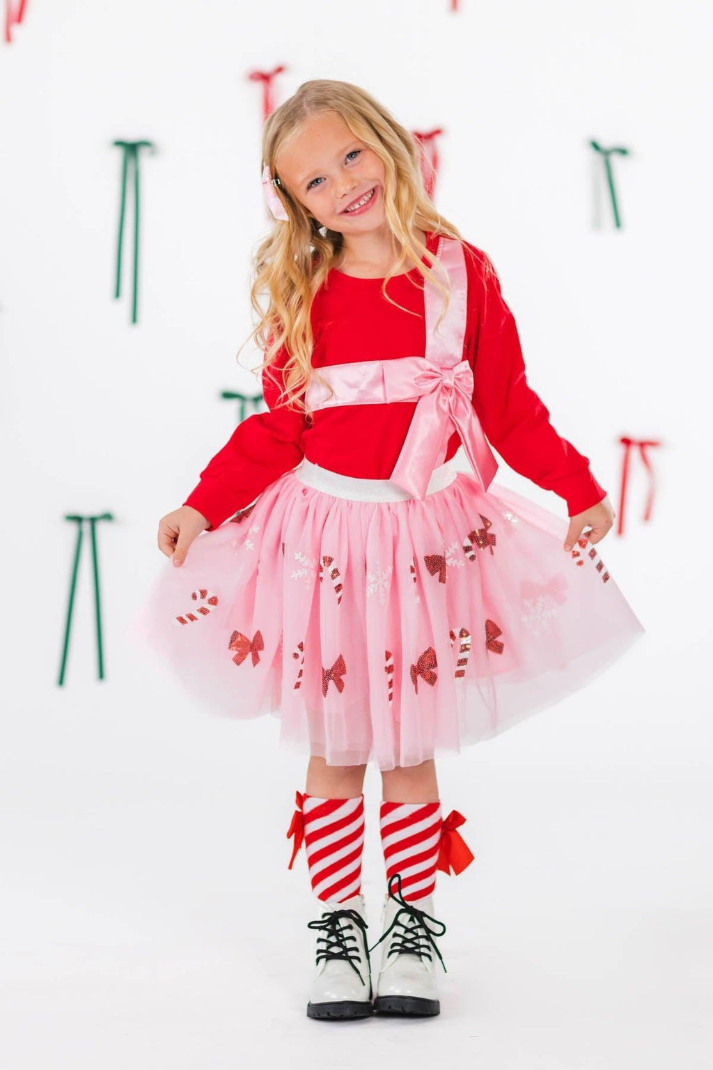 Pink Christmas Tutu Skirt Set