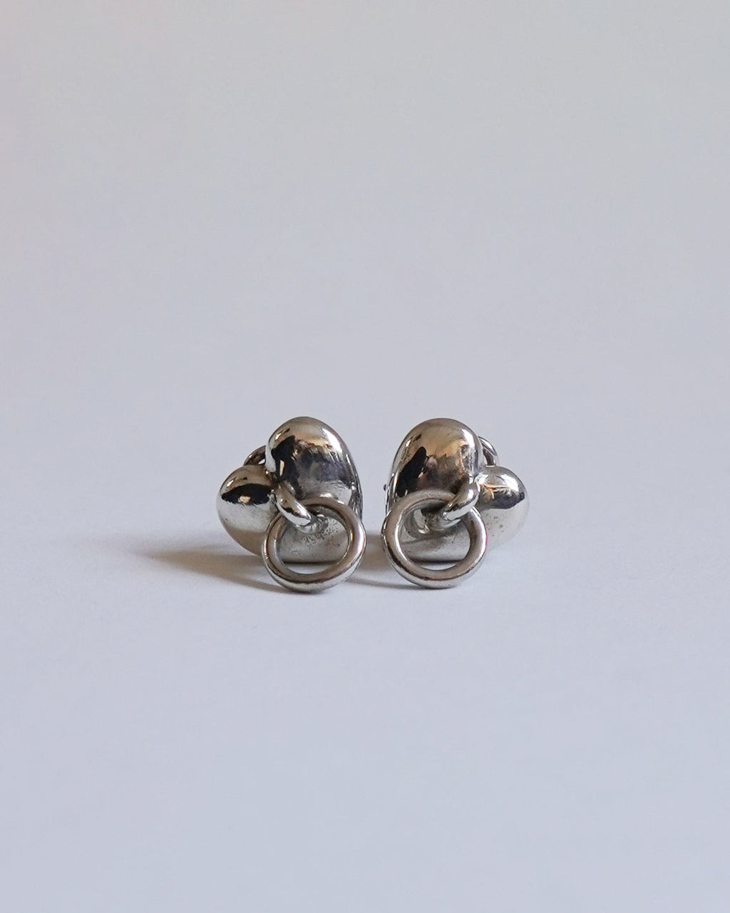 Silver Heart Knock Clip-On Earrings