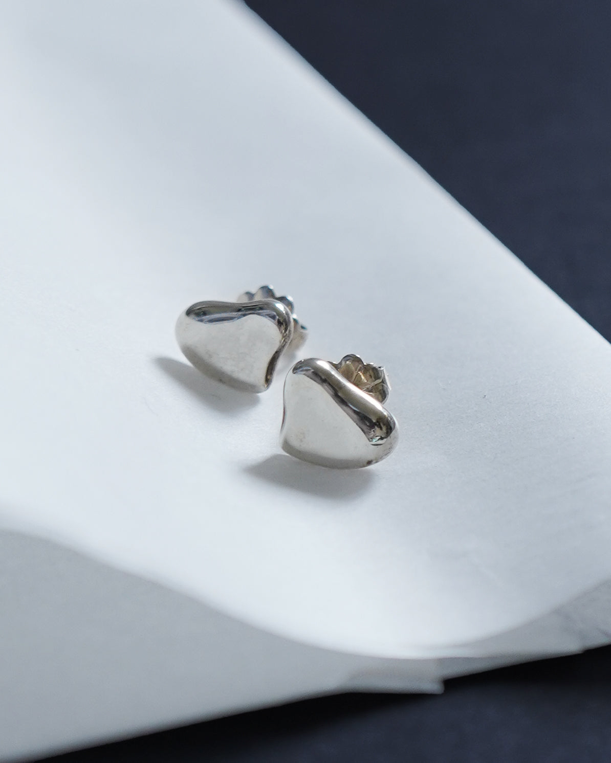 Silver Full Heart Earrings