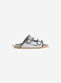 Forte Forte Crackled Lamé Buckle Sandals