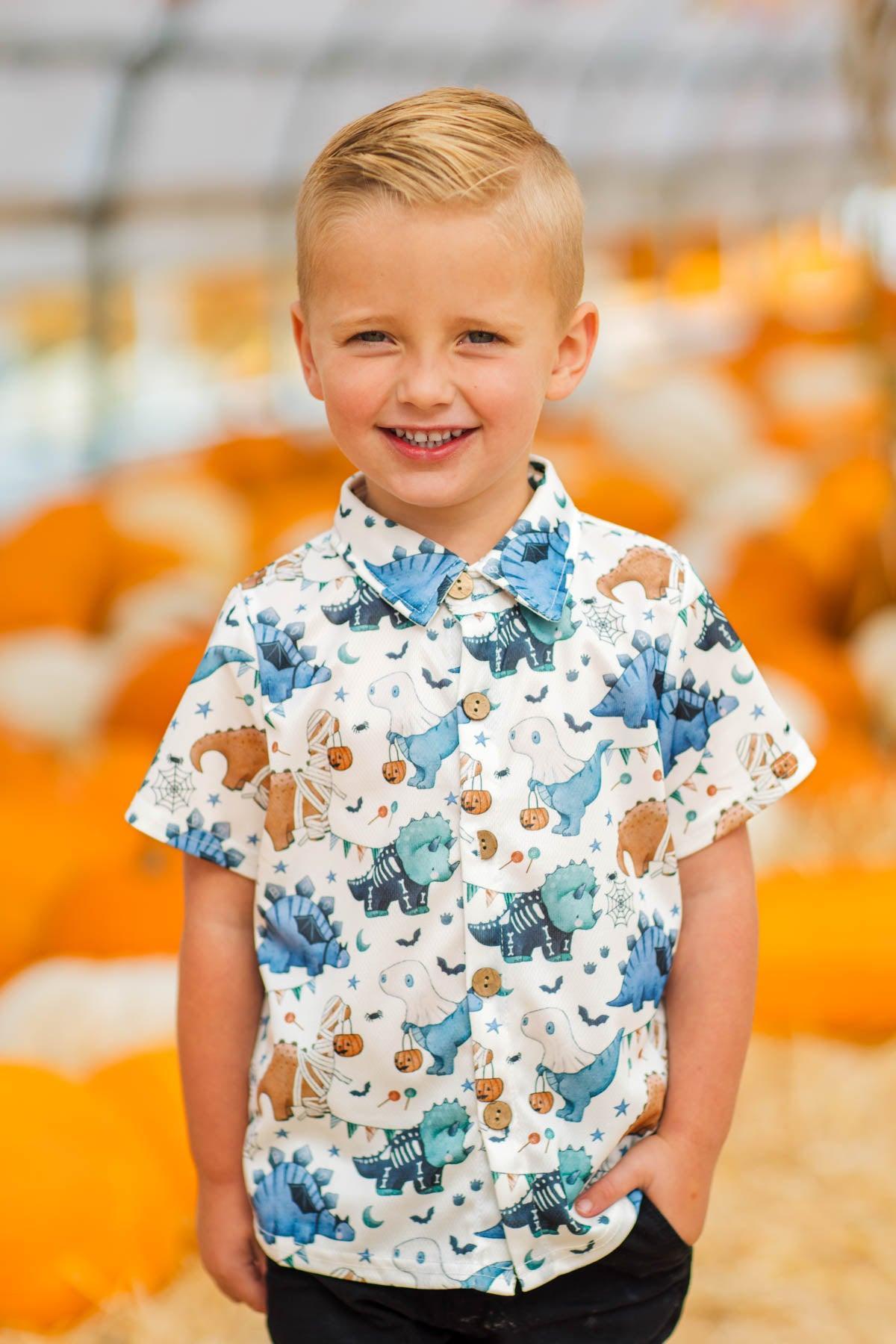 Halloween Dinosaur Button Down Top