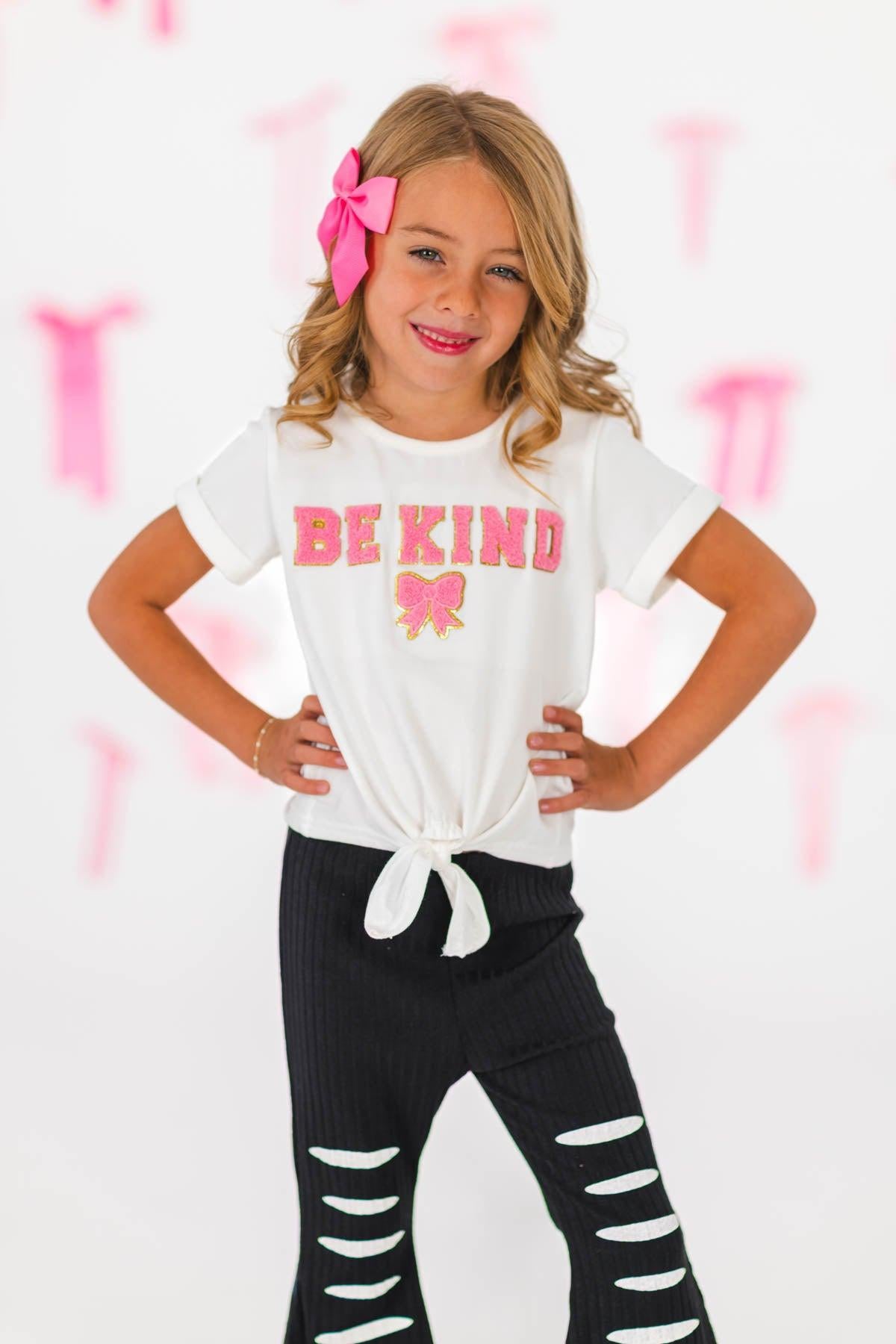 "Be Kind" Ribbed Flare Pant Set