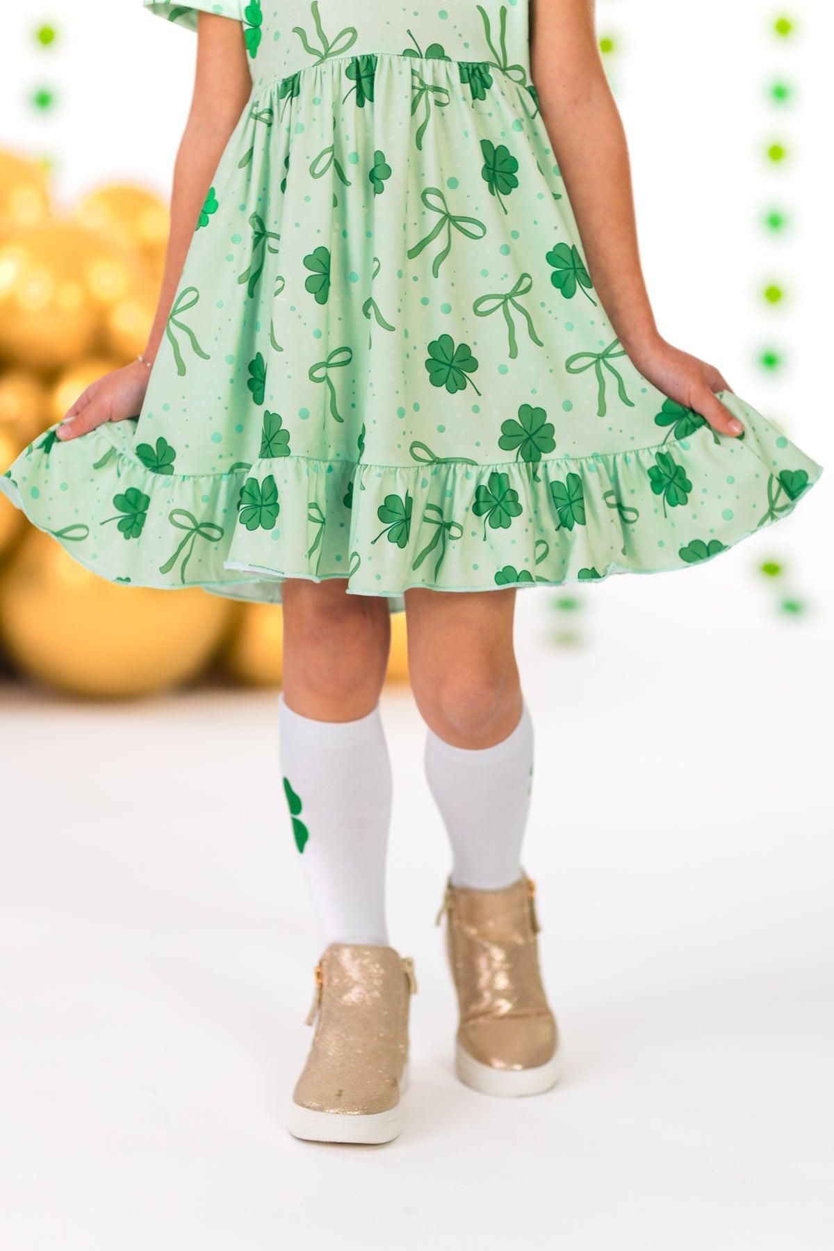 Green Bow & Shamrock Dress