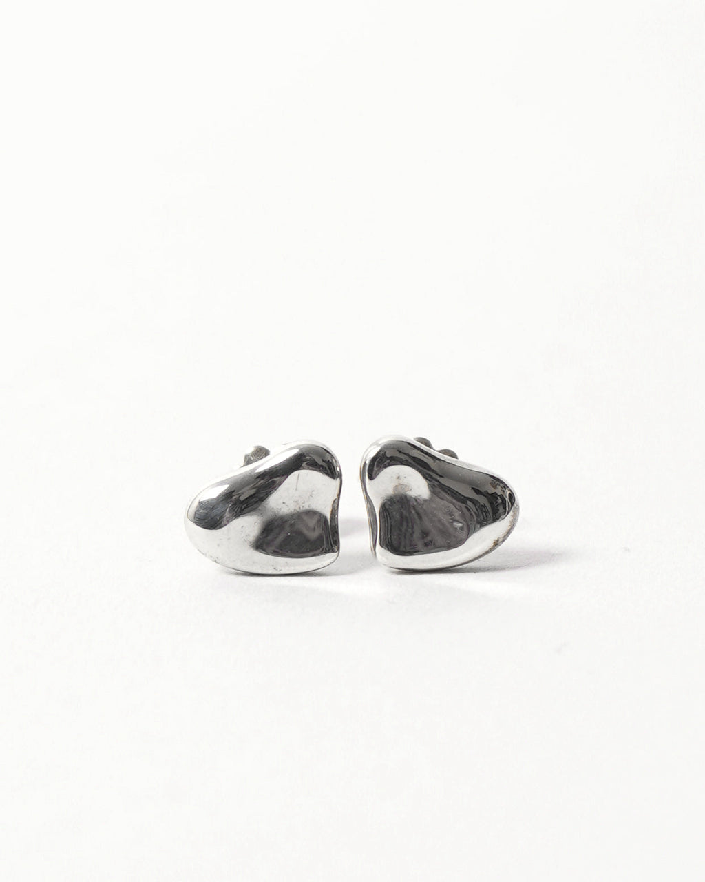 Silver Full Heart Earrings