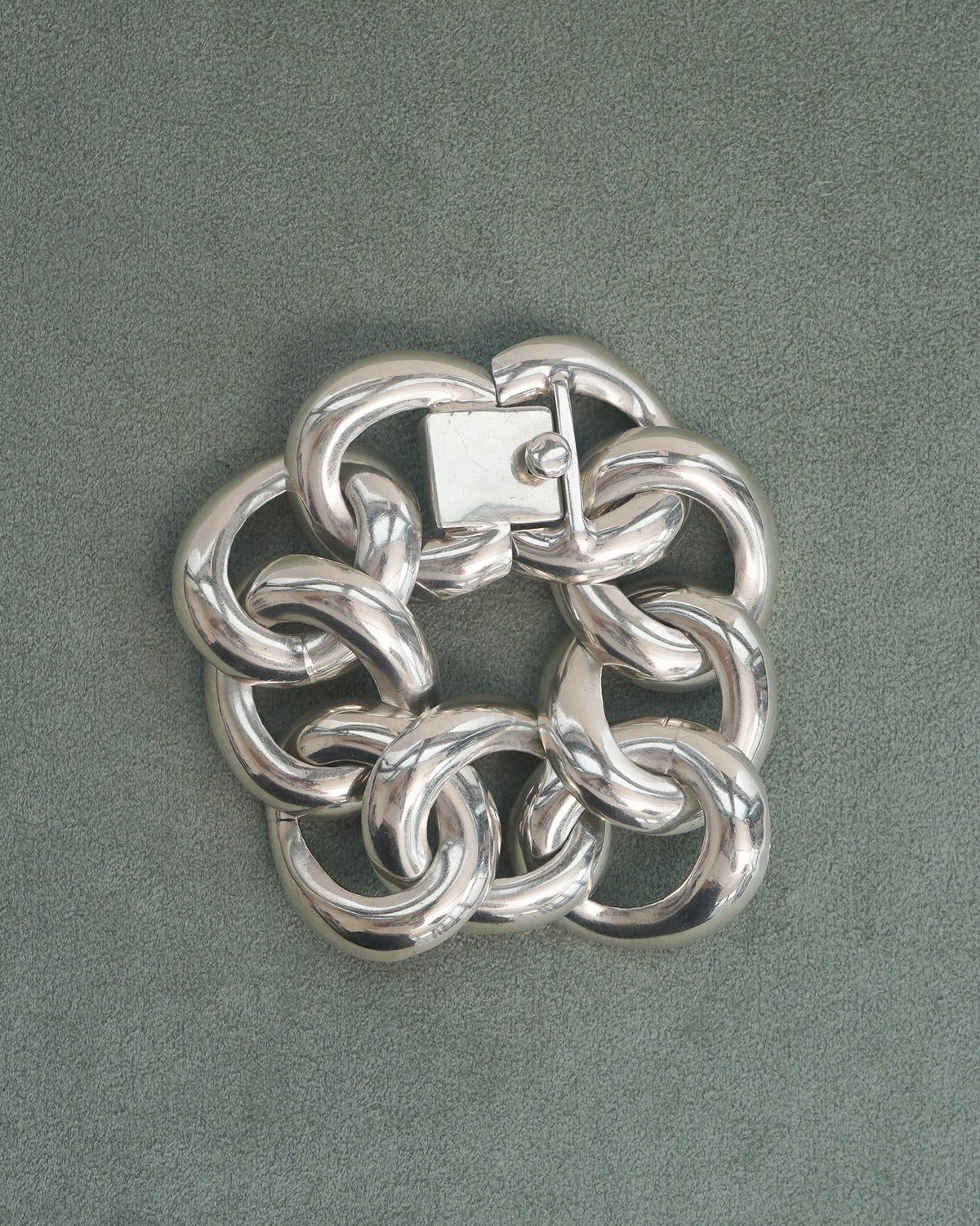 Silver Wide Chain Bracelet