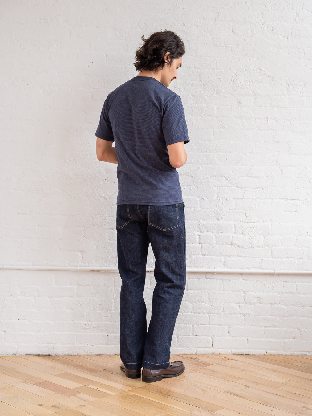 Micro Stripe T-shirt / Dark Blue