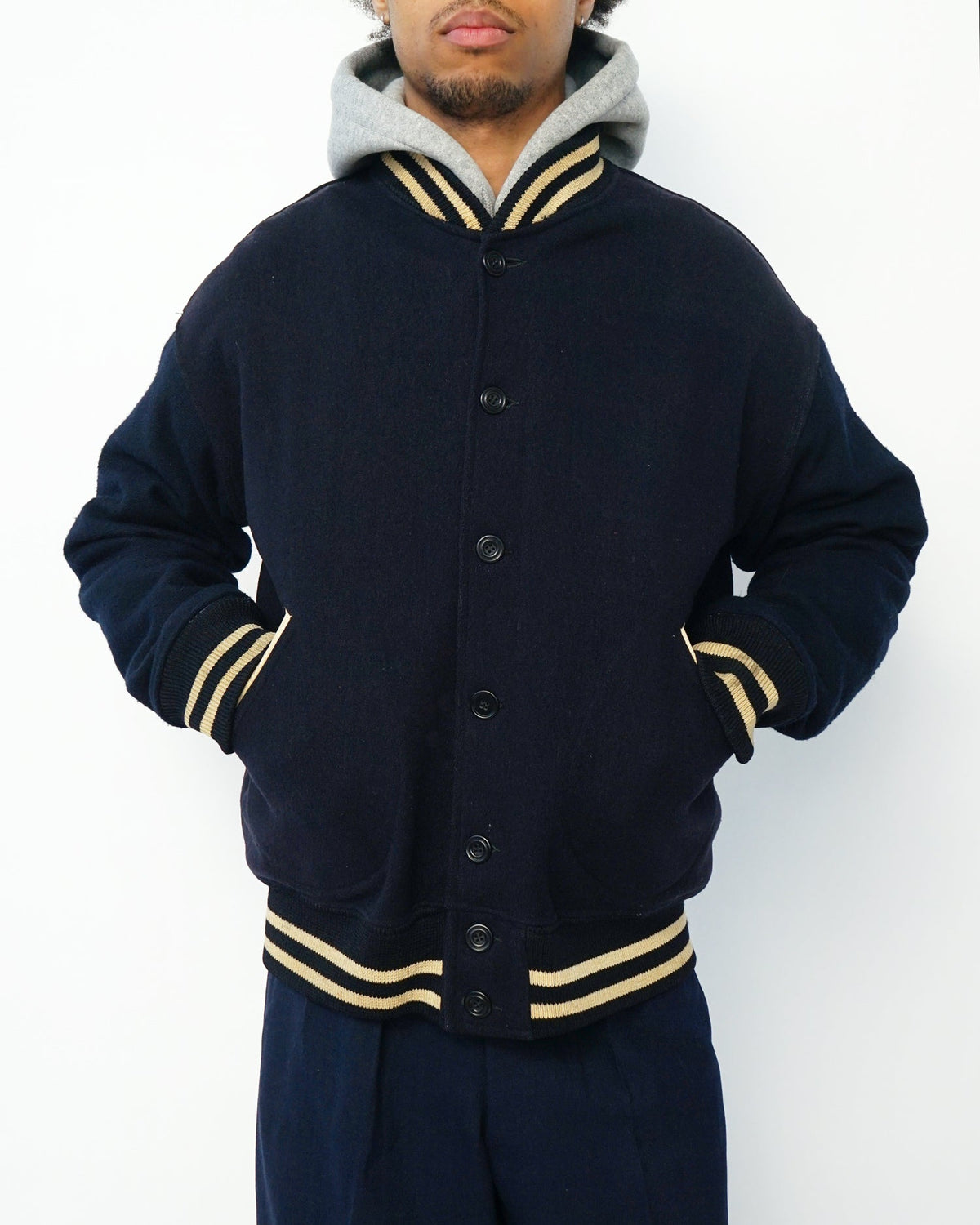 40's Athletic Equipment Wool Button Up Varsity Jacket