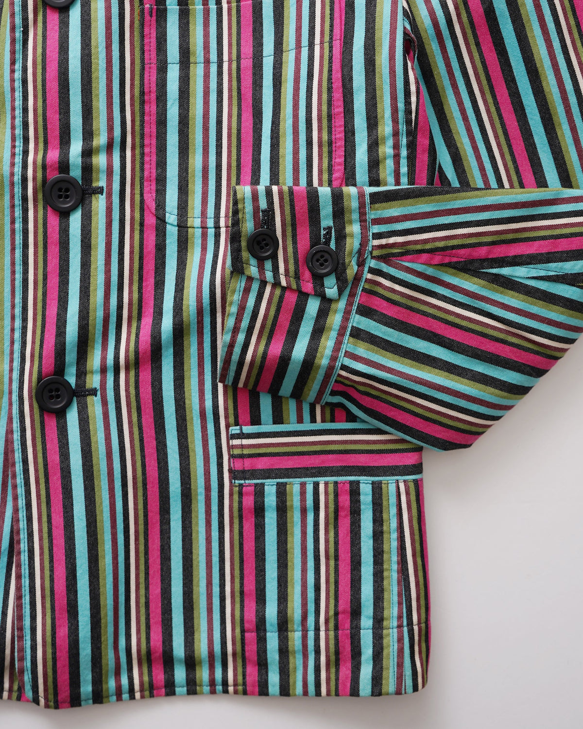 Multi Stripe Back Gathered Jacket