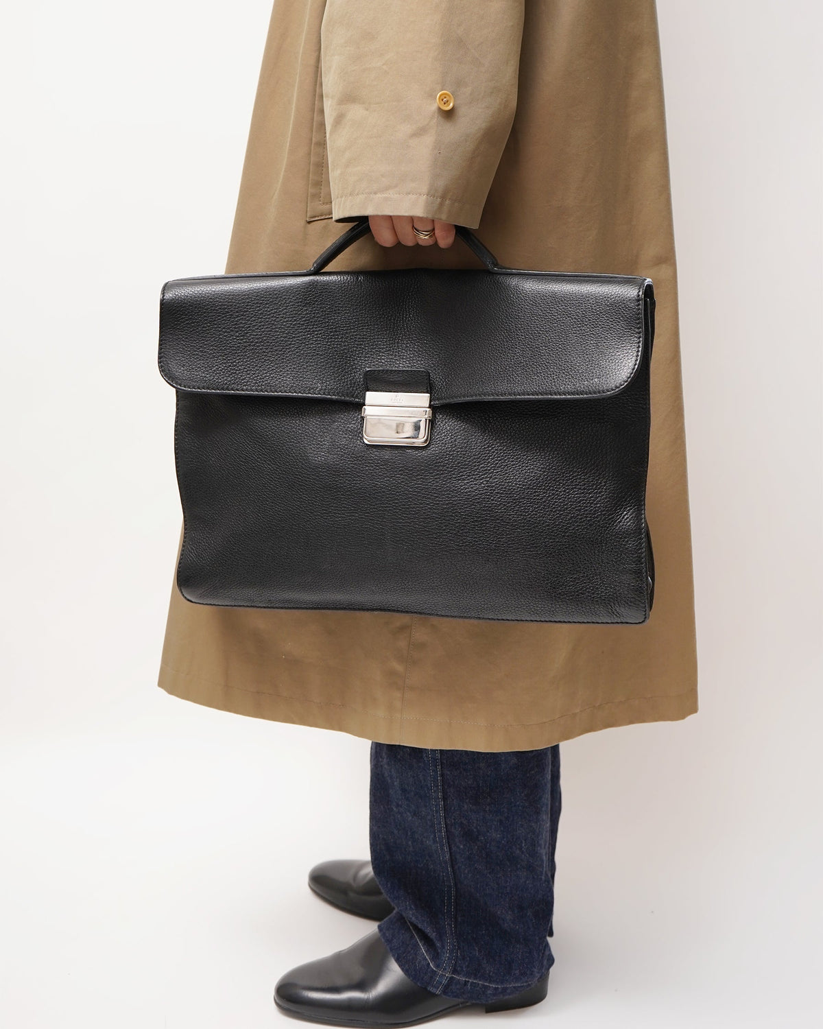 Black Leather Brief Case