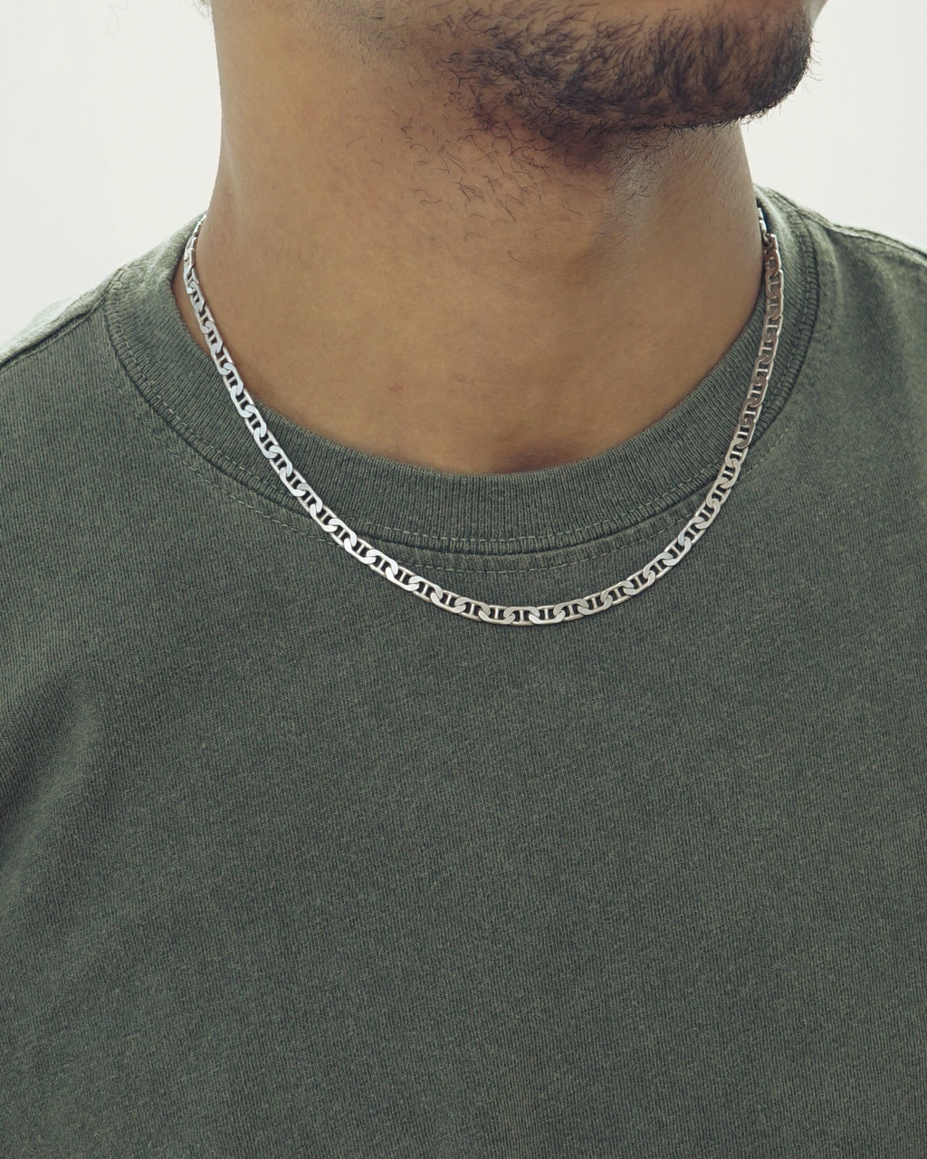 Silver Anchor Chain Necklace