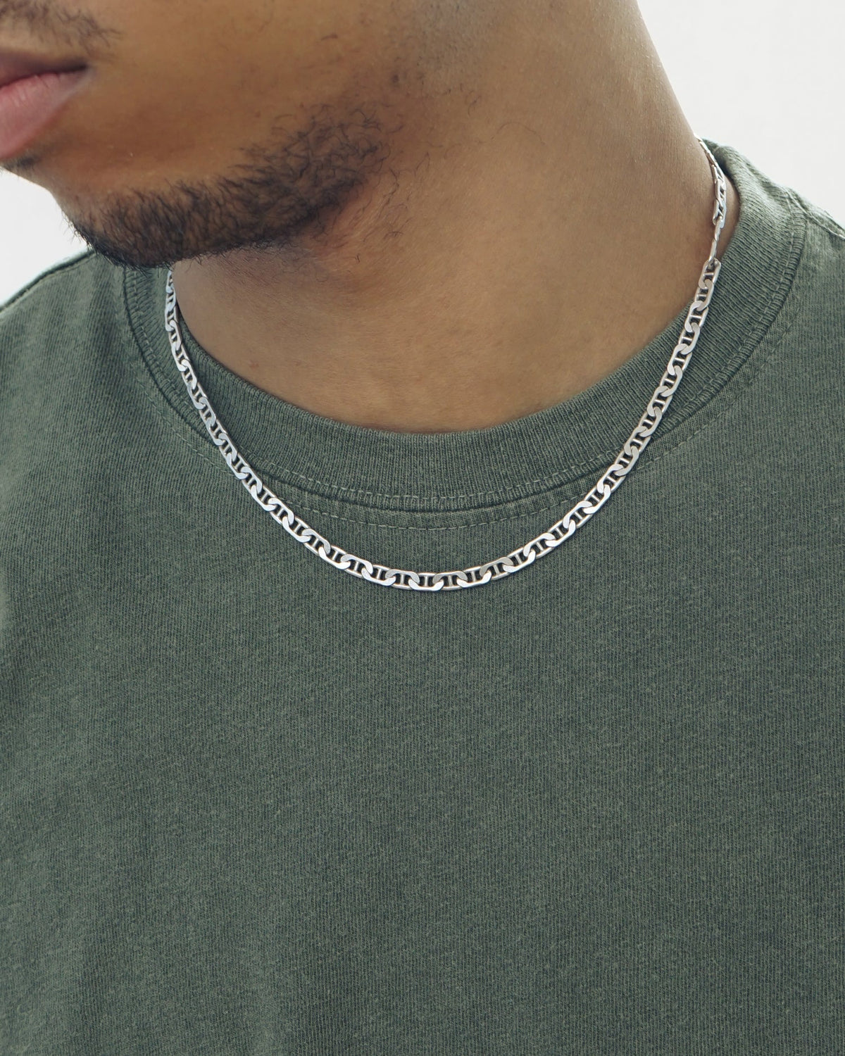Silver Anchor Chain Necklace