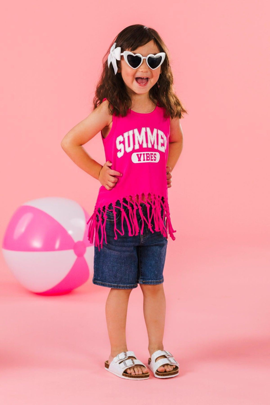 Mom & Me - "Summer Vibes" Hot Pink Tank Top