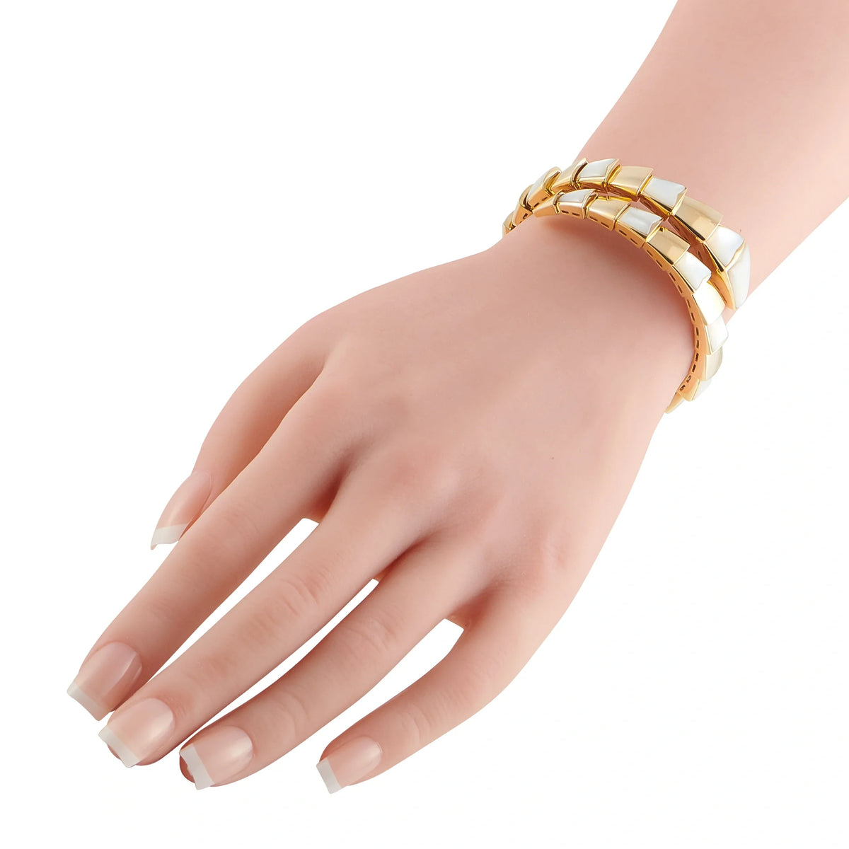 Bvlgari Serpenti 18K Yellow Gold Mother of Pearl Bracelet #5426