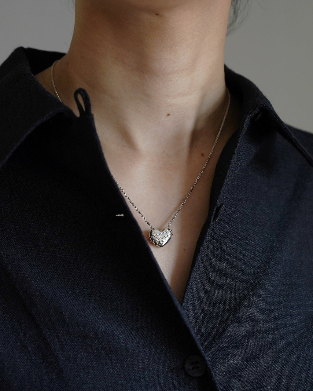 Silver Heart & Allow Necklace