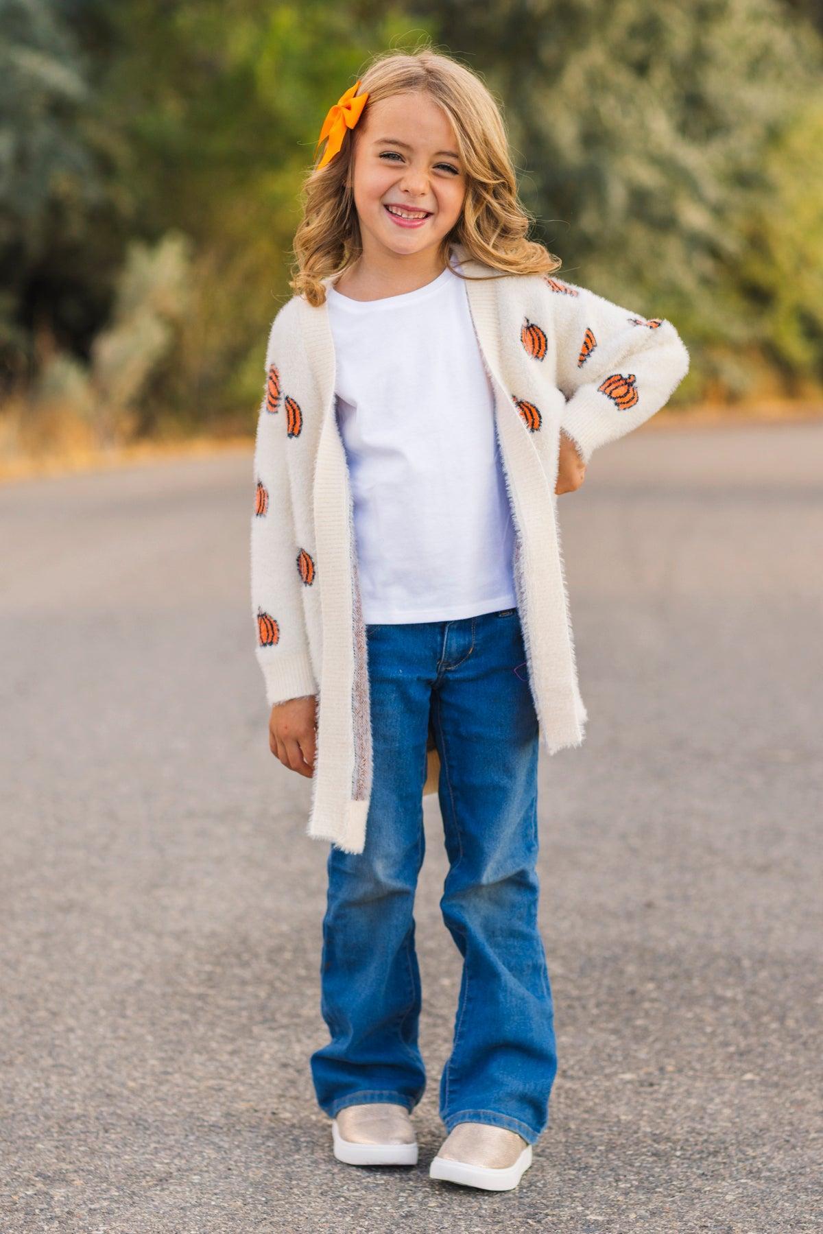 Mom & Me - Cozy Cream Pumpkin Cardigan