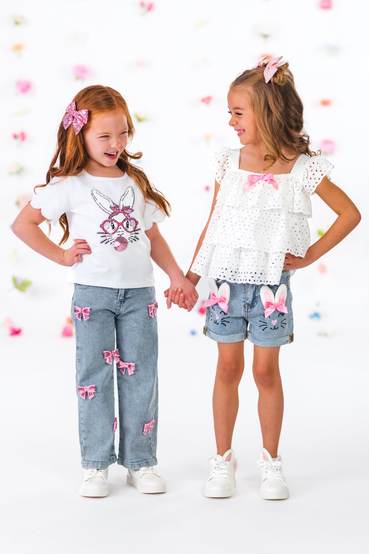 Bunny & Bows Sequin Denim Pant Set