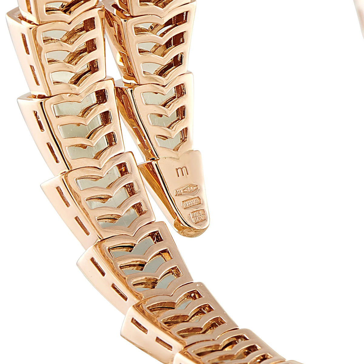Bvlgari Serpenti 18K Rose Gold 4.67ct Diamond Bracelet BV06-081326