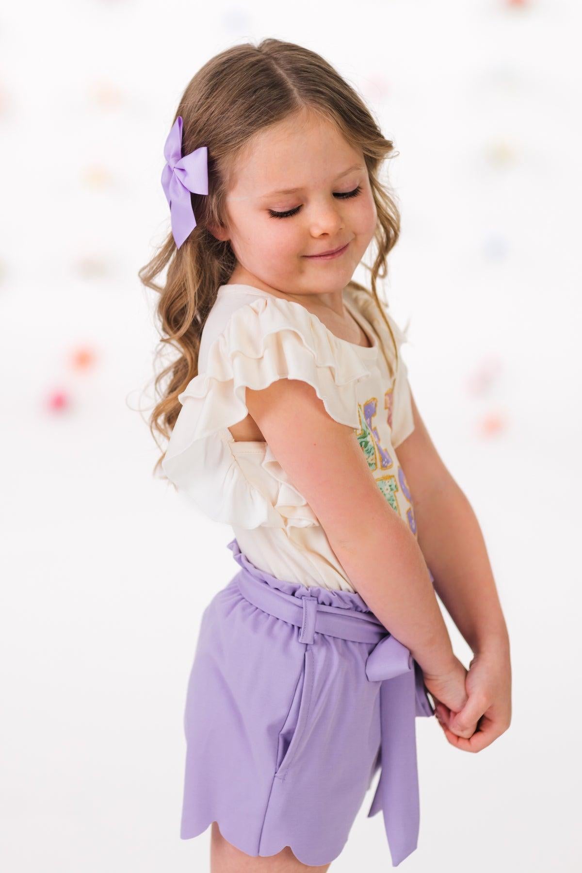 "He Is Risen" Lavender Short Set