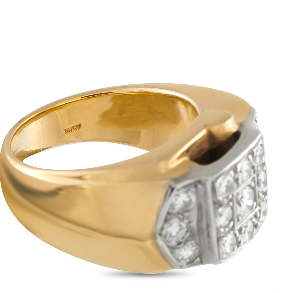 LB Exclusive 14K Yellow Gold 0.68ct Diamond Retro Ring MF22-070826