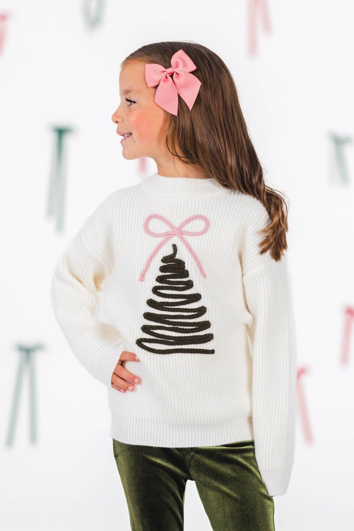 Christmas Tree Knit Sweater Flare Pant Set