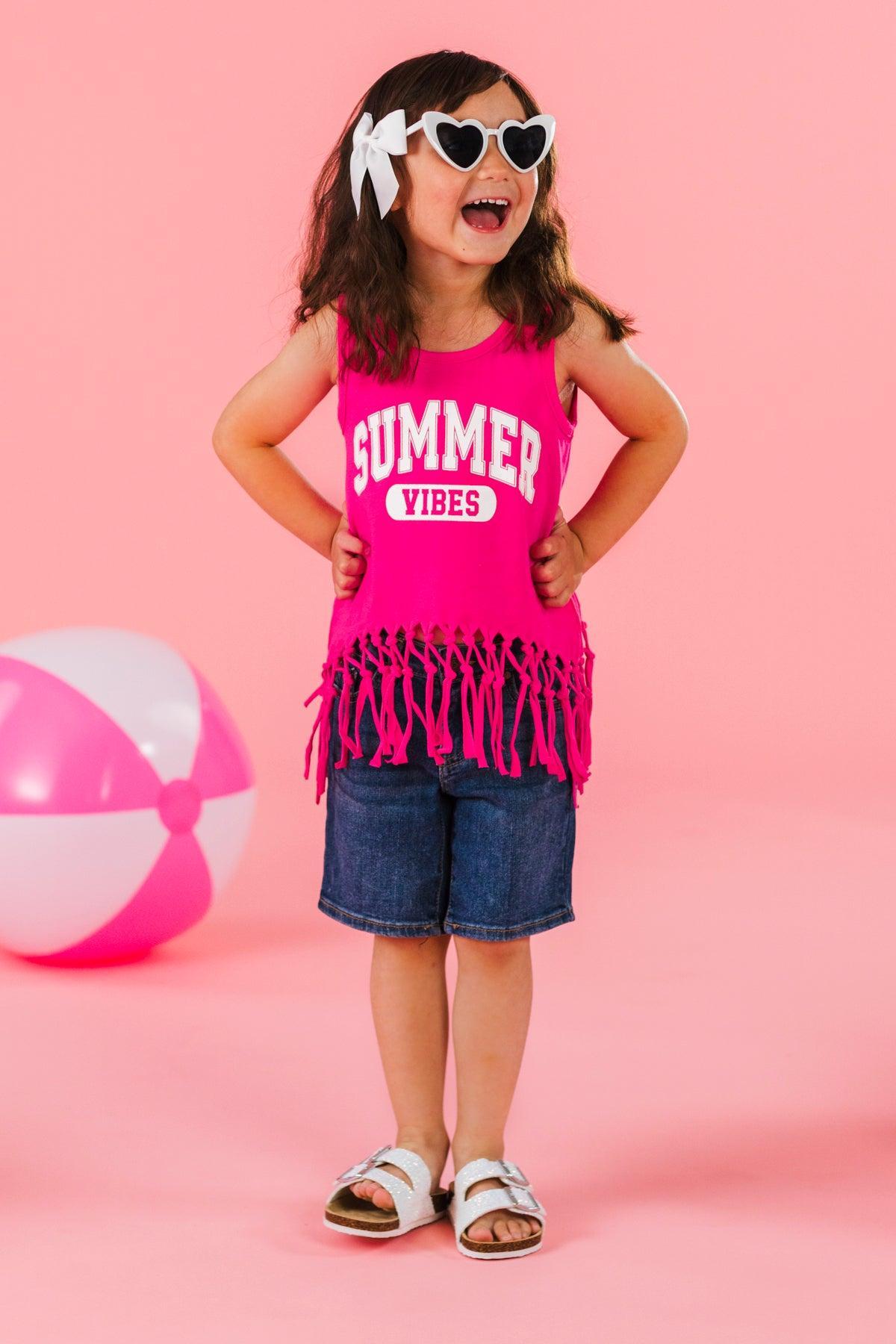 Mom & Me - "Summer Vibes" Hot Pink Tank Top